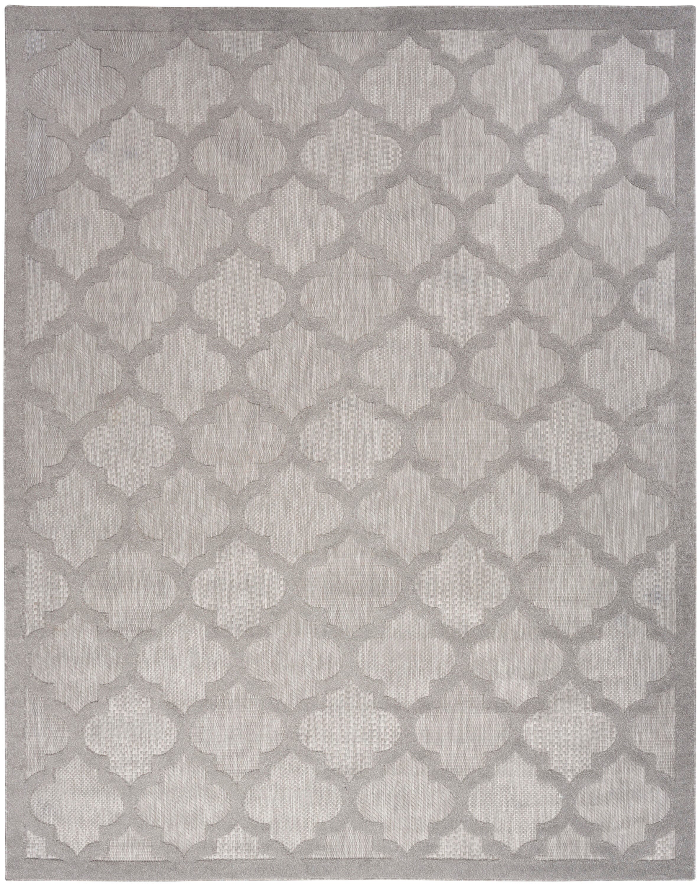 Nourison Home Nourison Easy Care 7' x 10' Silver Grey Modern Indoor/Outdoor Rug, Silver Gray, large