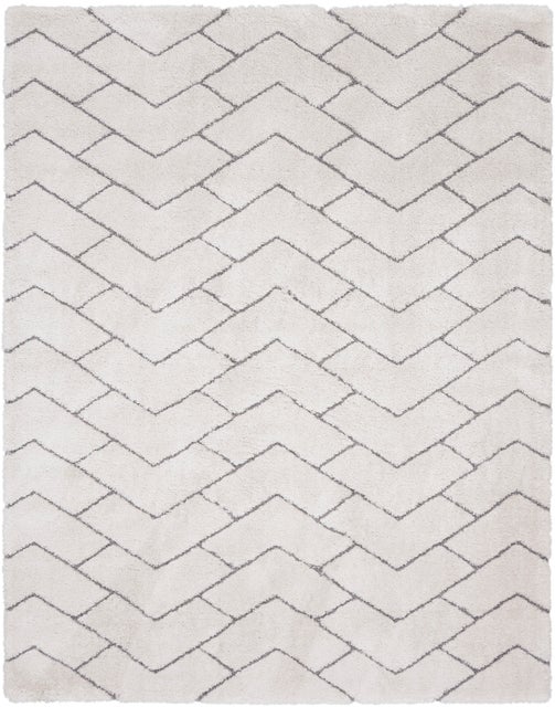 Nourison Dreamy Shag 7'10" x 9'10" Ivory/Grey Shag Indoor Rug