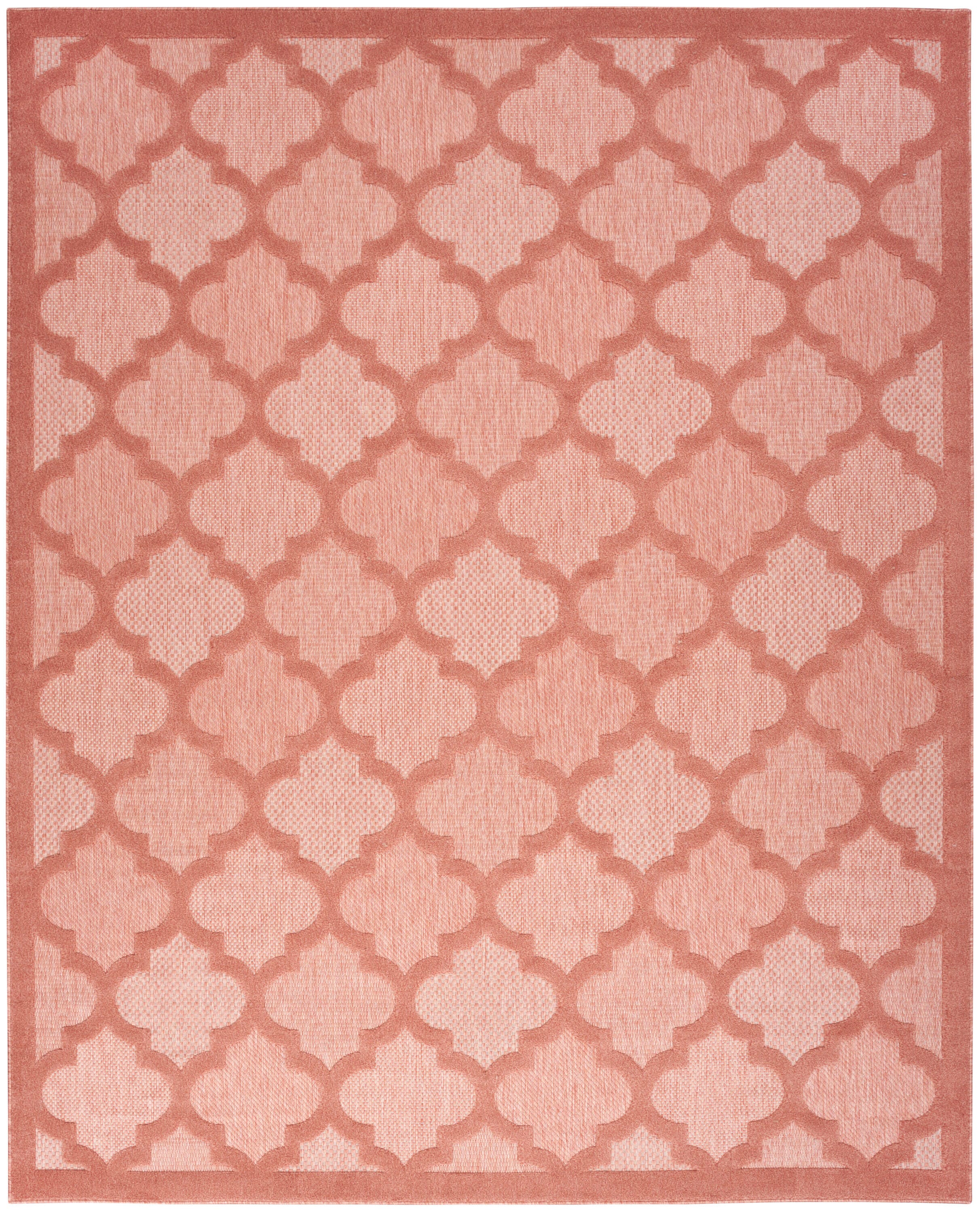 Nourison Home Nourison Easy Care 8' x 10' Coral/Orange Modern Indoor/Outdoor Rug, Coral/Orange, large