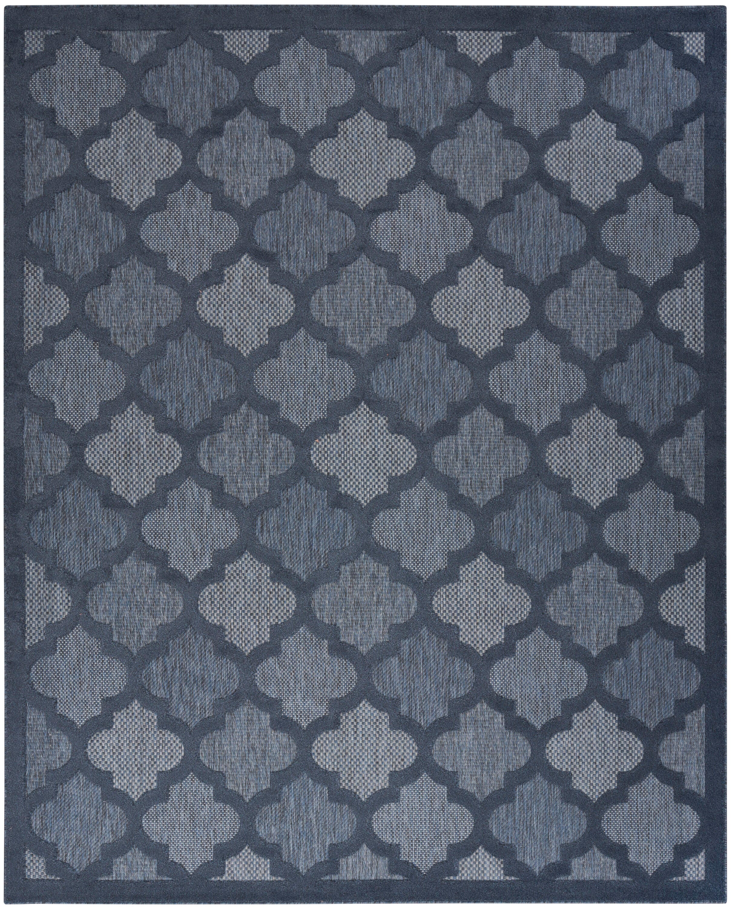 Nourison Home Nourison Easy Care 9' x 12' Navy Blue Modern Indoor/Outdoor Rug, Navy Blue, large