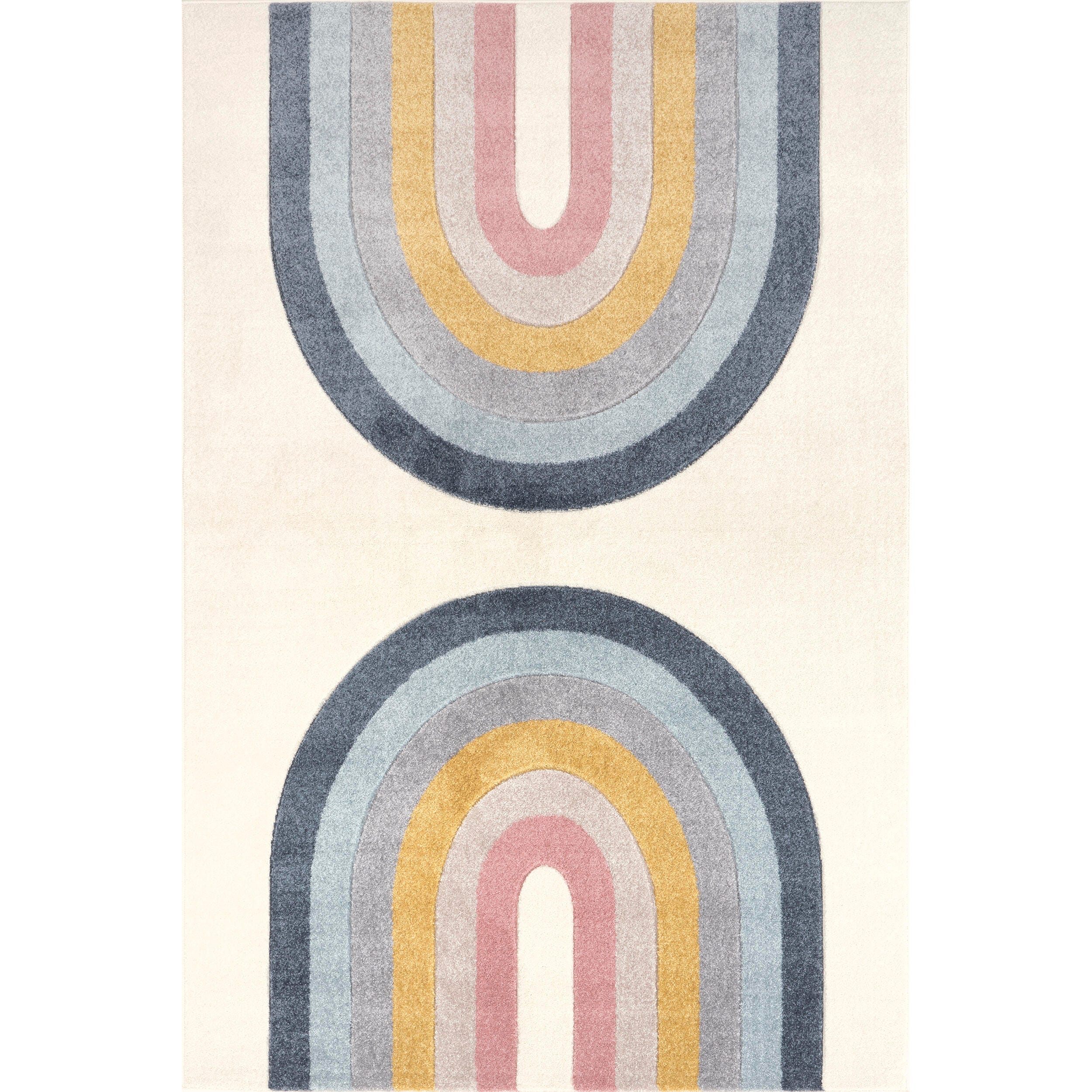 nuLOOM Jerri Double Half Rainbow Kids Area Rug, Beige, large