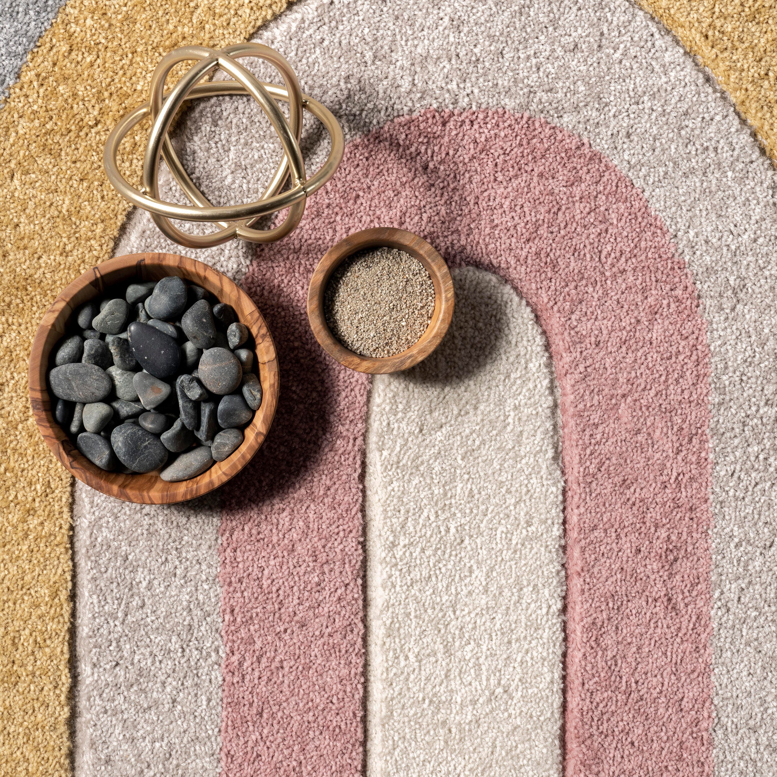 nuLOOM Jerri Double Half Rainbow Kids Area Rug, Beige, large