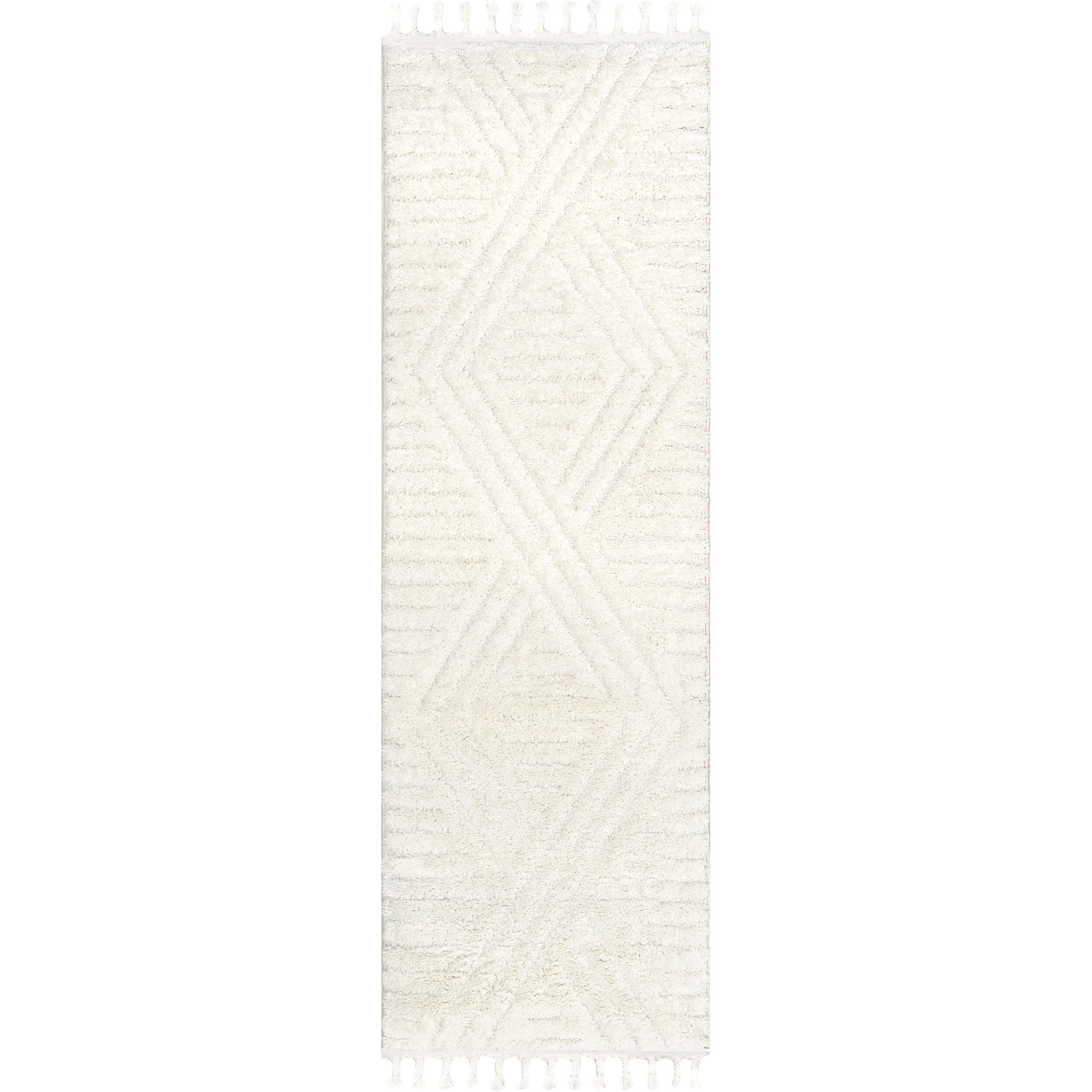 nuLOOM Risette 3' x 8' Runner Rug, Ivory, large