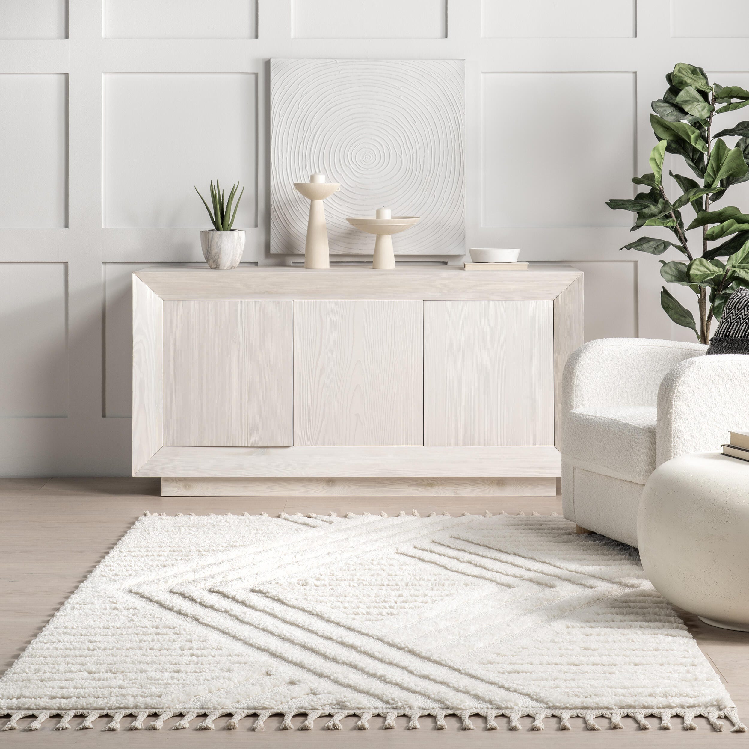 nuLOOM Risette 8' x 10' Area Rug, Ivory, large