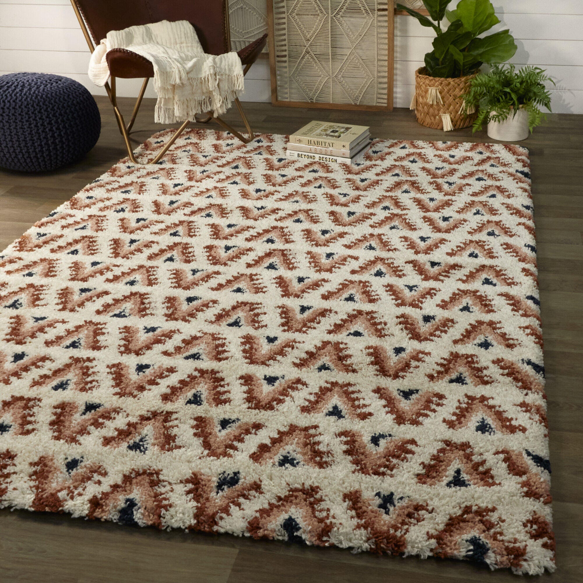 Balta Hadley Southwestern Shag 7' 10" x 10' Area Rug, Rust, rollover