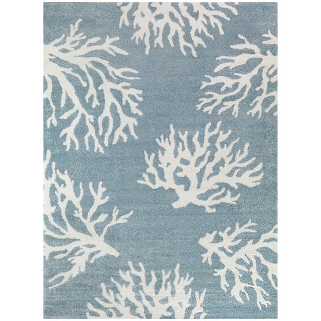 Balta Caistor Coastal Coral Print 5' 3" x 7' Area Rug