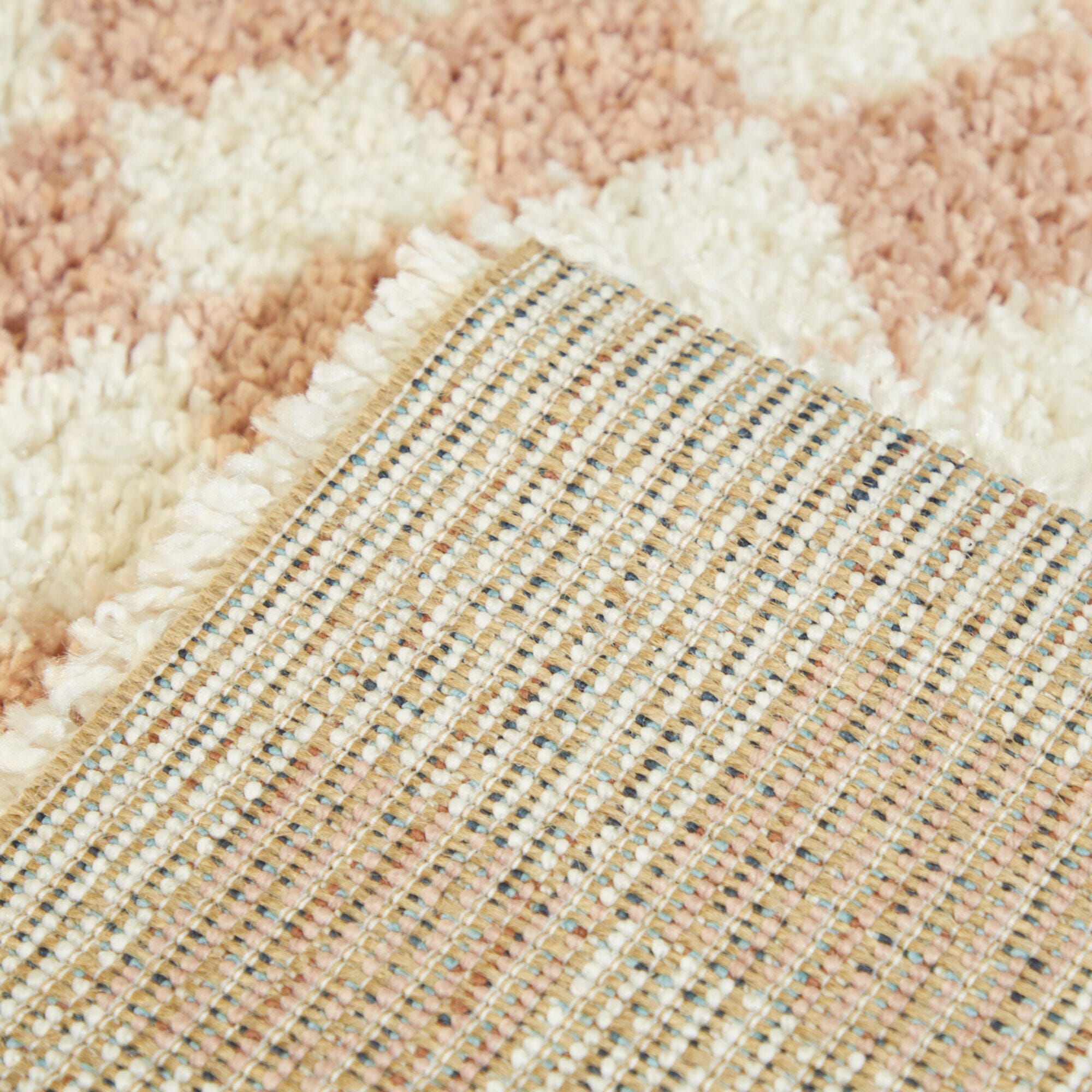 Balta Covey Checkered Shag 5' 3" x 7' Area Rug, Pink, large