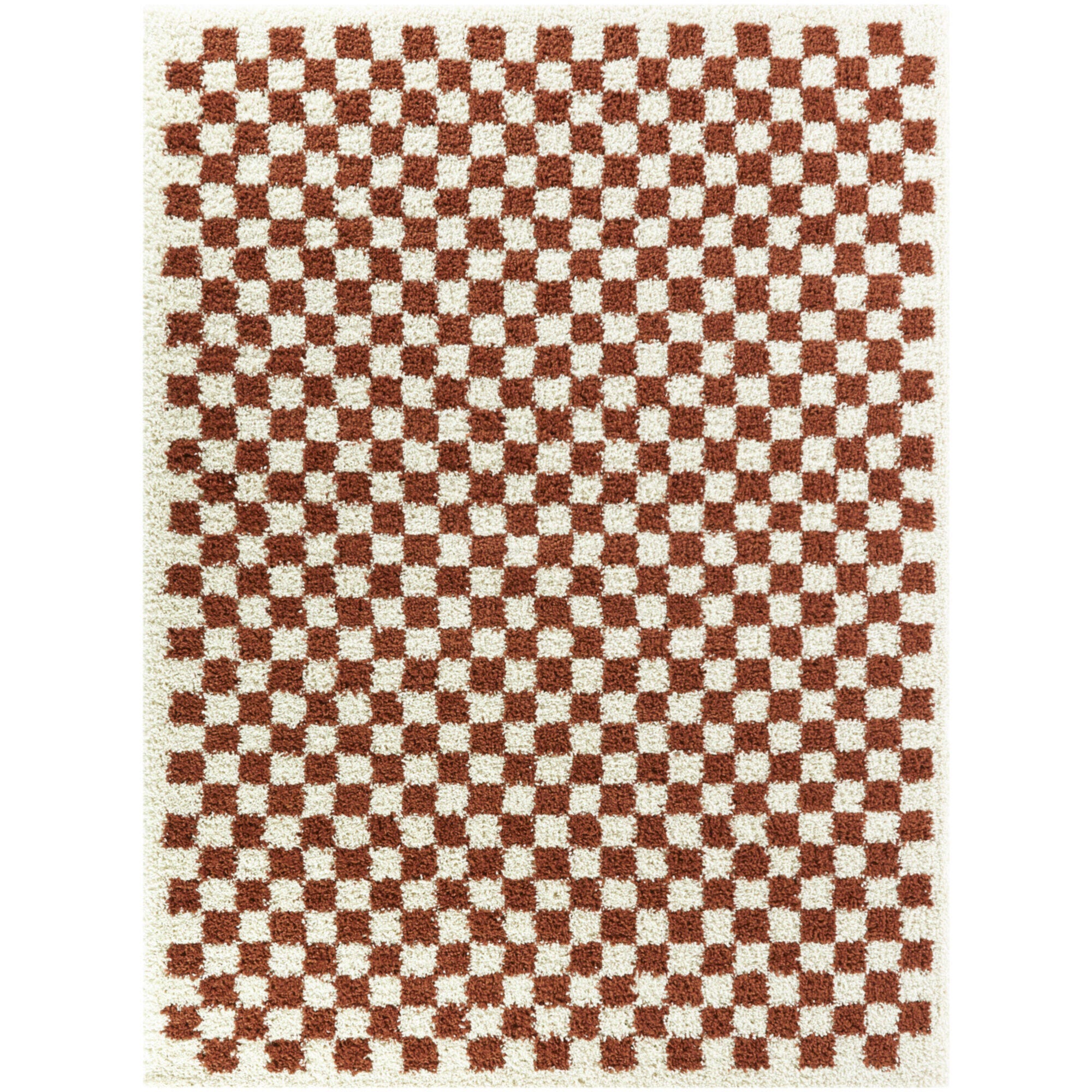 Balta Covey Checkered Shag 7' 10" x 10' Area Rug, Burnt Orange, large