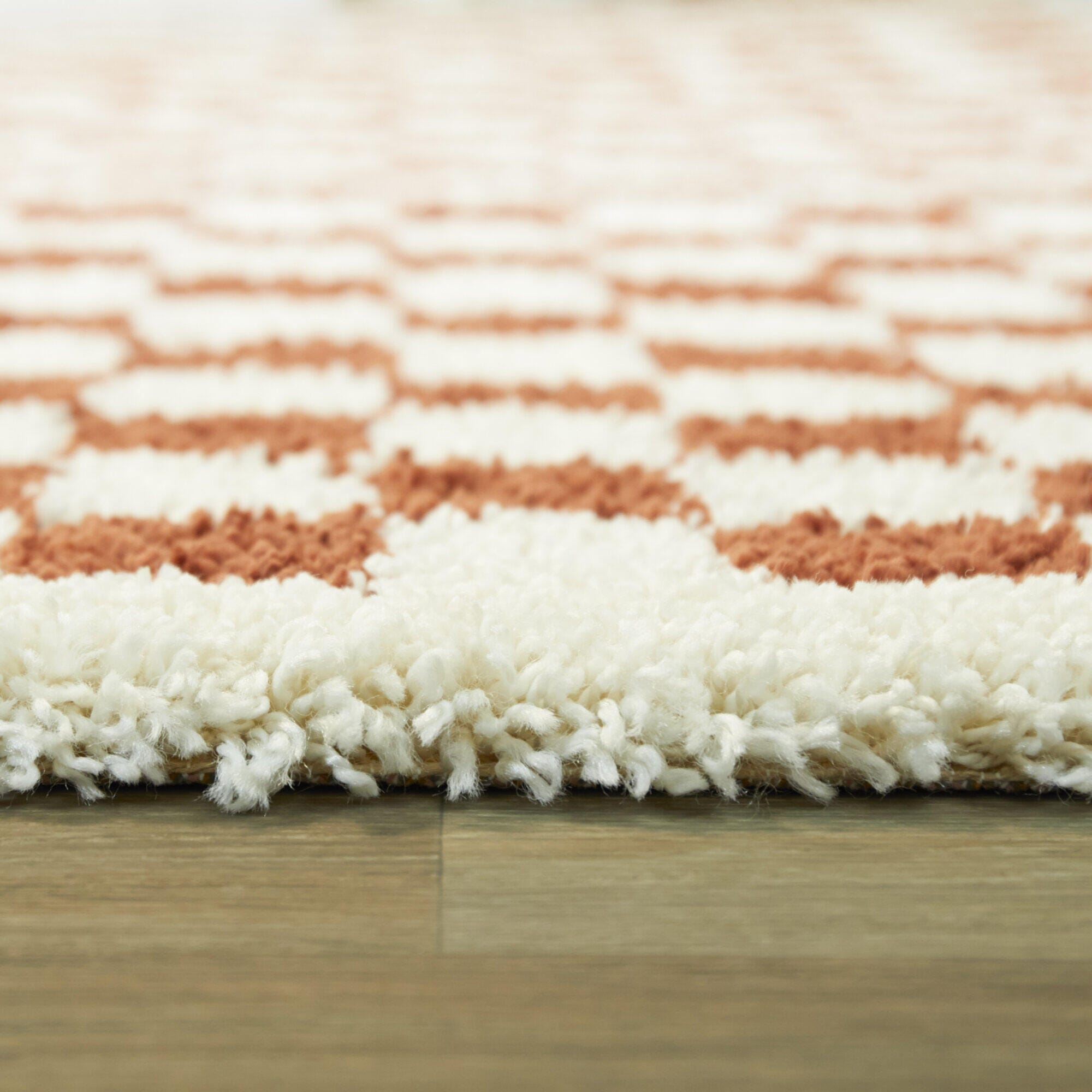 Balta Covey Checkered Shag 7' 10" x 10' Area Rug, Burnt Orange, large