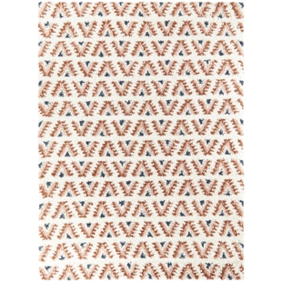 Baxton Studio Hadley Southwestern Shag 5' 3" x 7' Area Rug, Rust, large