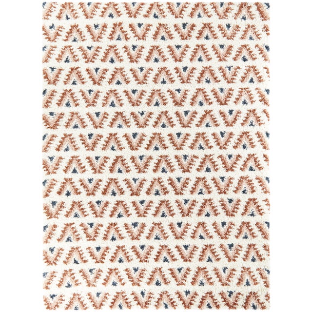 Baxton Studio Hadley Southwestern Shag 5' 3" x 7' Area Rug, Rust