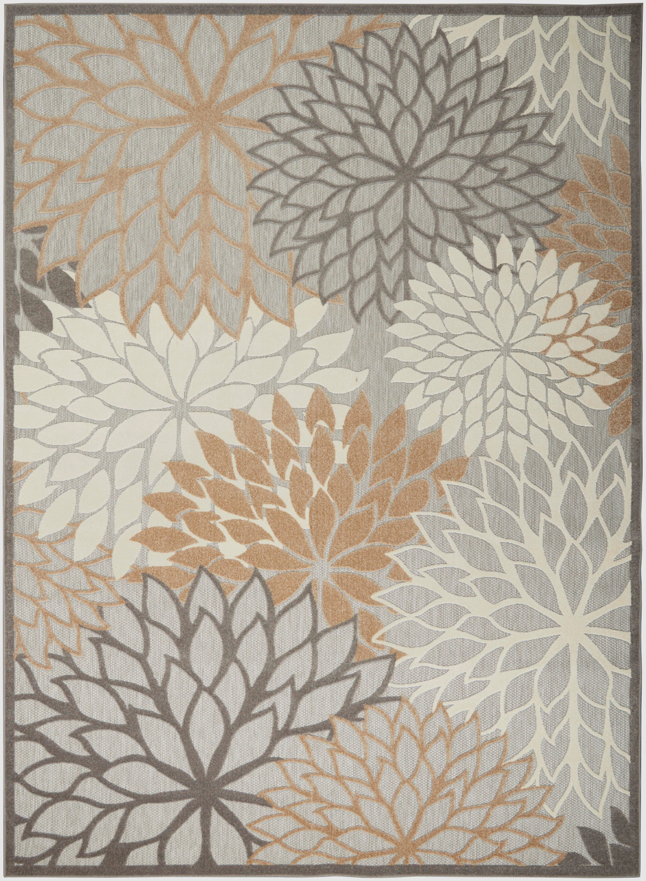 Nourison Home Aloha 9' x 12' Natural Indoor/Outdoor Tropical Rug, Natural, large