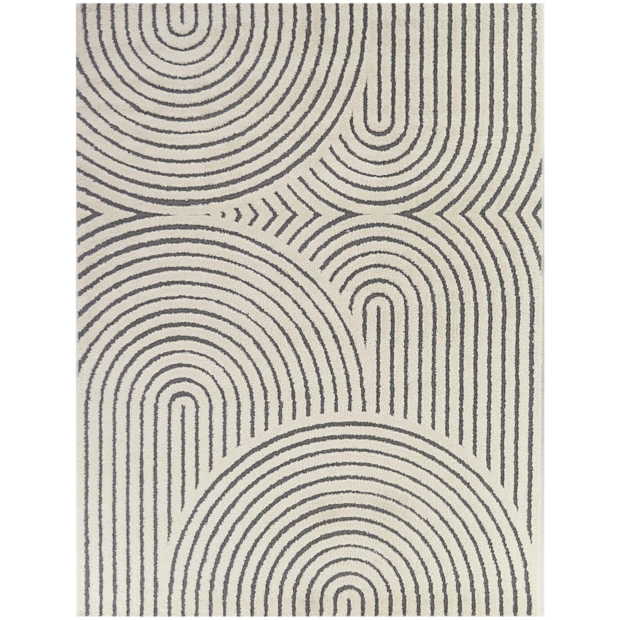 Balta Rugs Caserio 4' 4" x 6' Area Rug, Cream/Gray, large