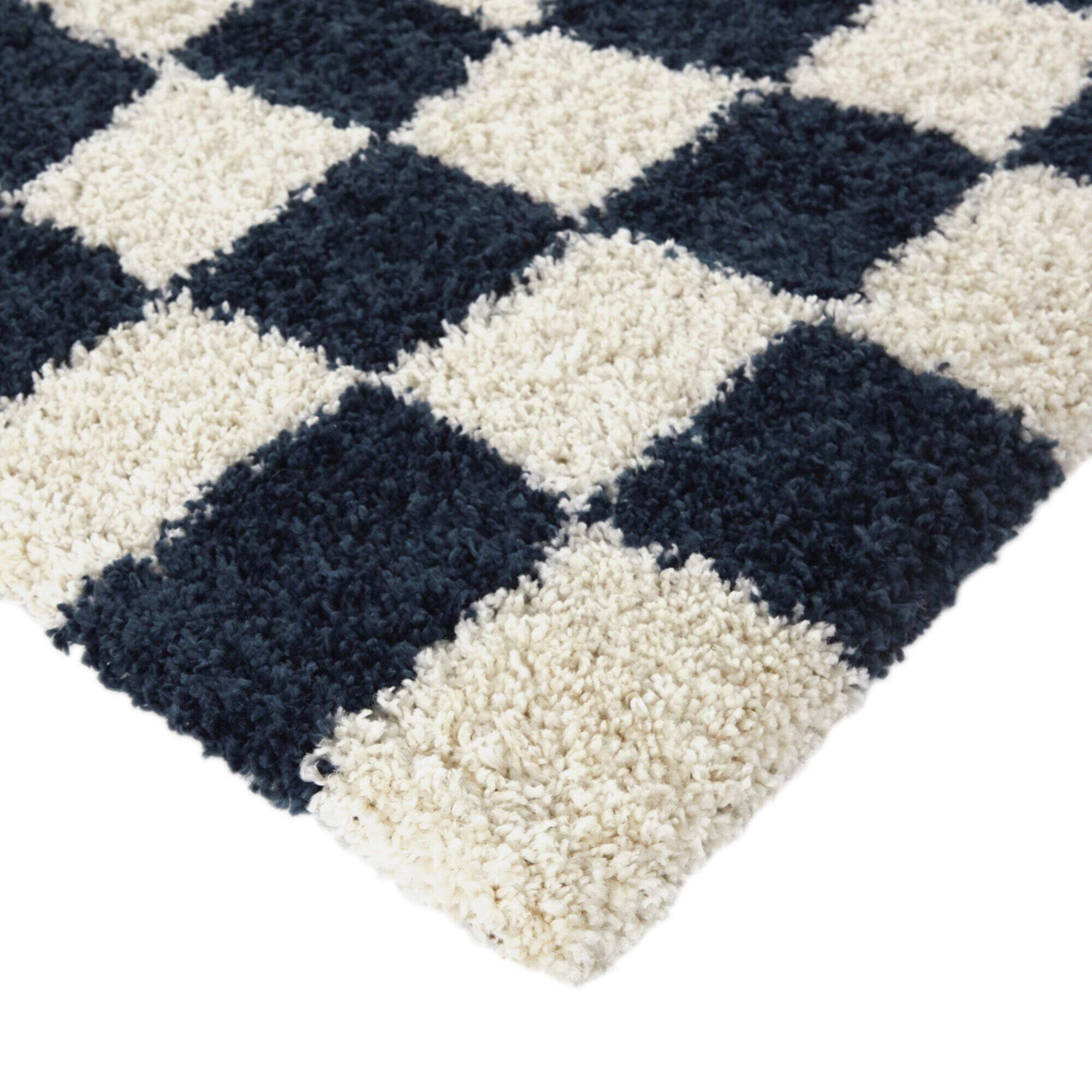 Balta Luther Modern Checkered Shag 7' 10" x 10' Area Rug, Blue, large