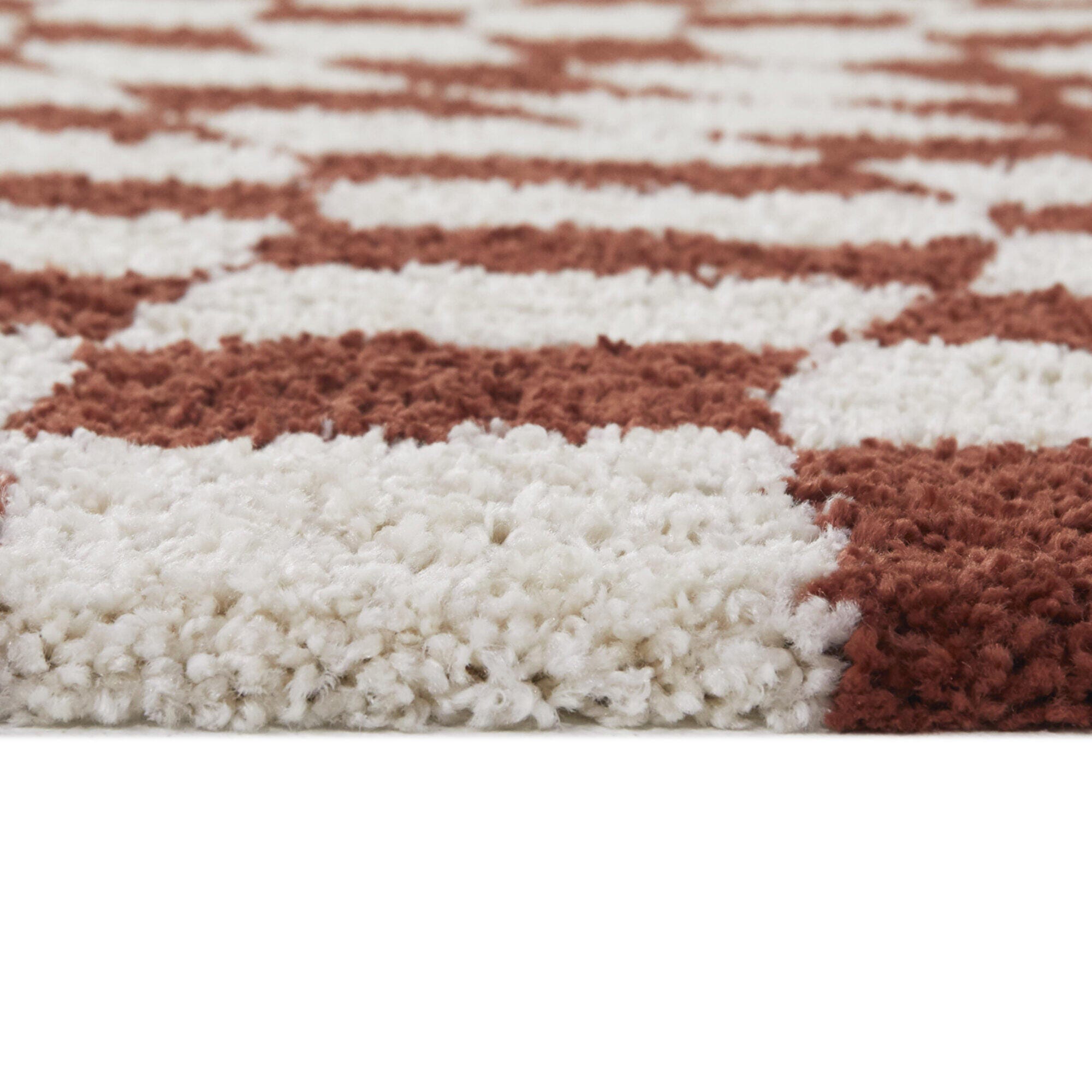 Balta Luther Modern Checkered Shag 7' 10" x 10' Area Rug, Red, large