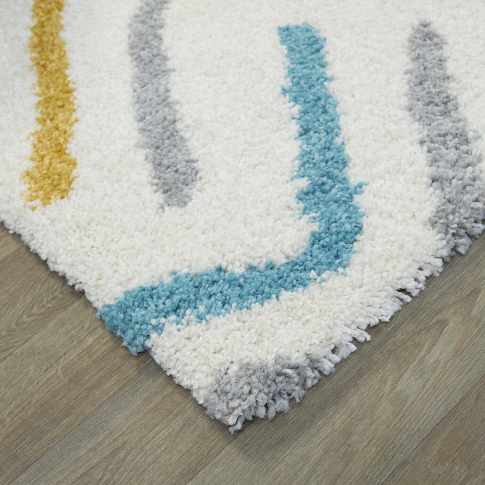 Balta Seymour Modern Shag 5' 3" x 7' Area Rug, Cream, large