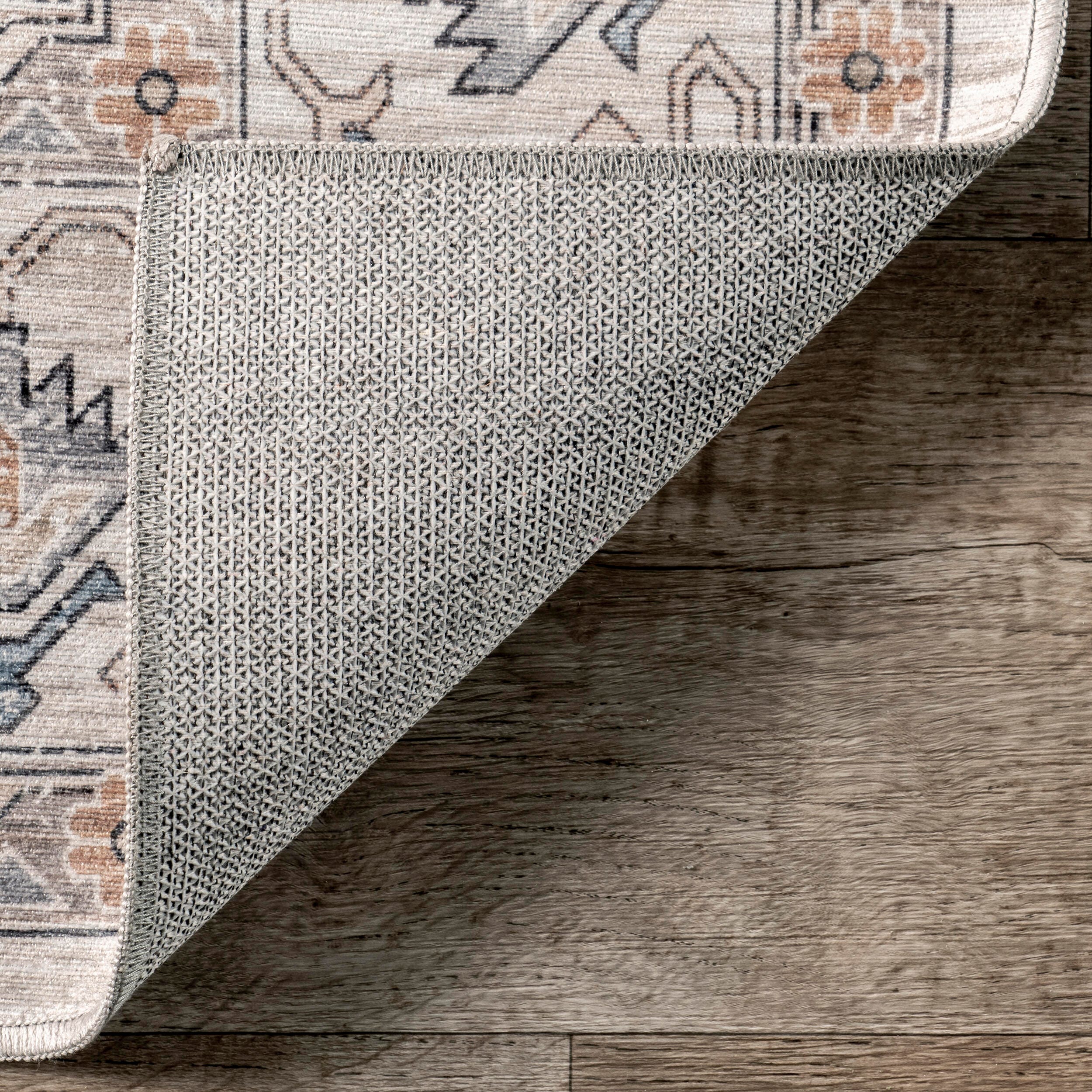nuLOOM Darby Persian Stain Resistant Machine Washable Area Rug, Beige, large