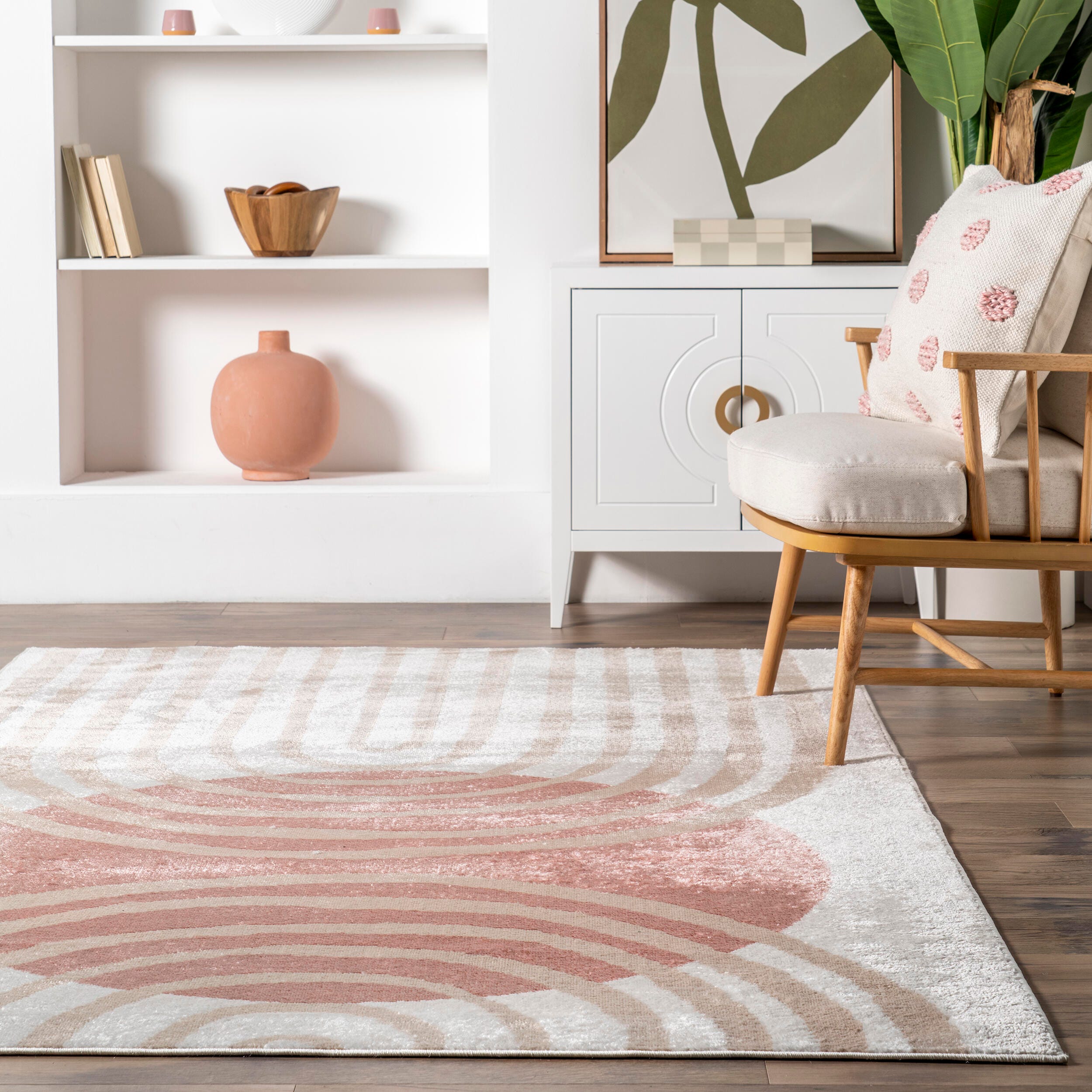 nuLOOM Shandra Abstract Sky Area Rug, Blush, large