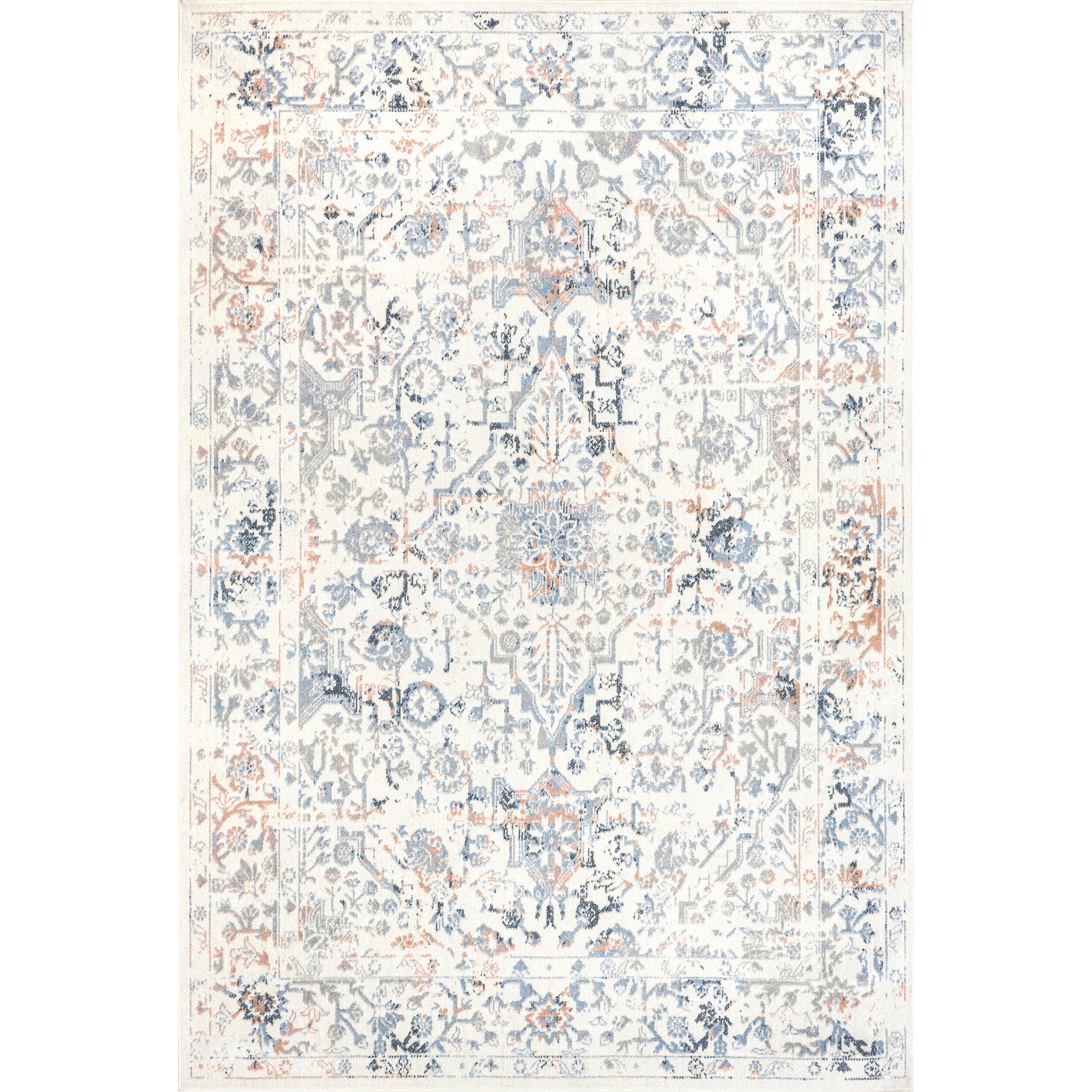 nuLOOM Everlee Faded Persian Machine Washable Area Rug, Beige, large