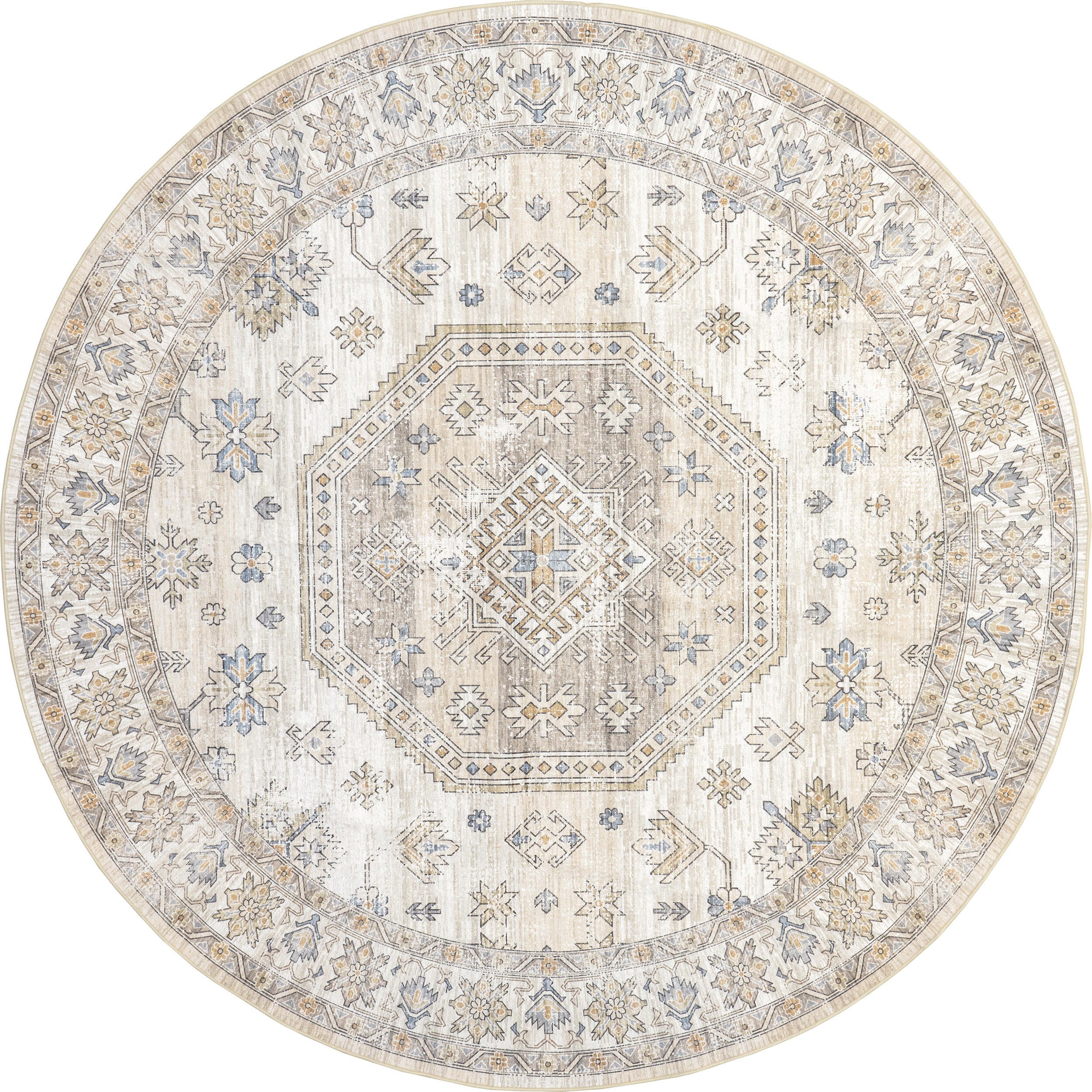 nuLOOM Darby Persian Stain Resistant Machine Washable Area Rug, Beige, large
