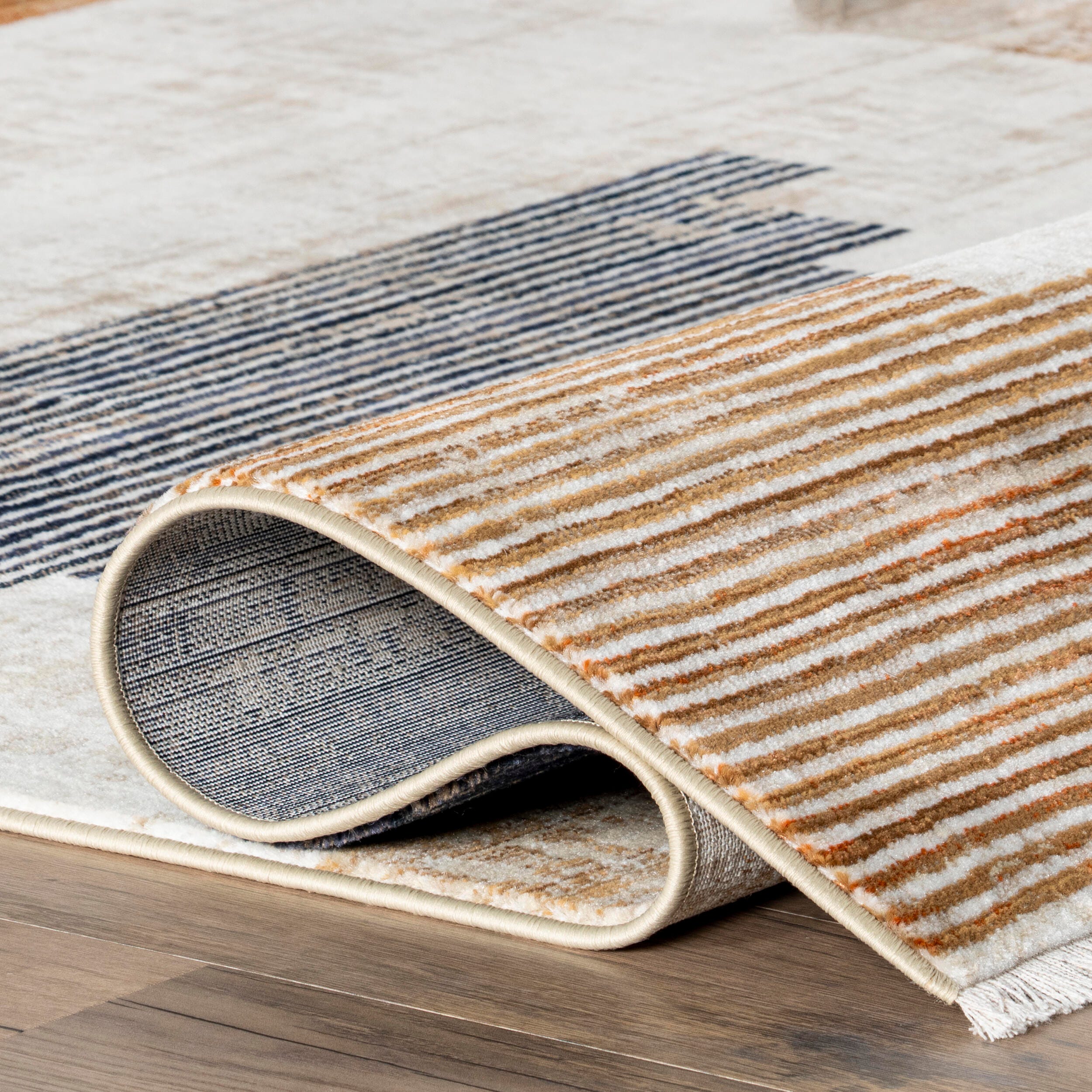 nuLOOM Vanita Transitional Southwestern Fringe Area Rug, Beige, large