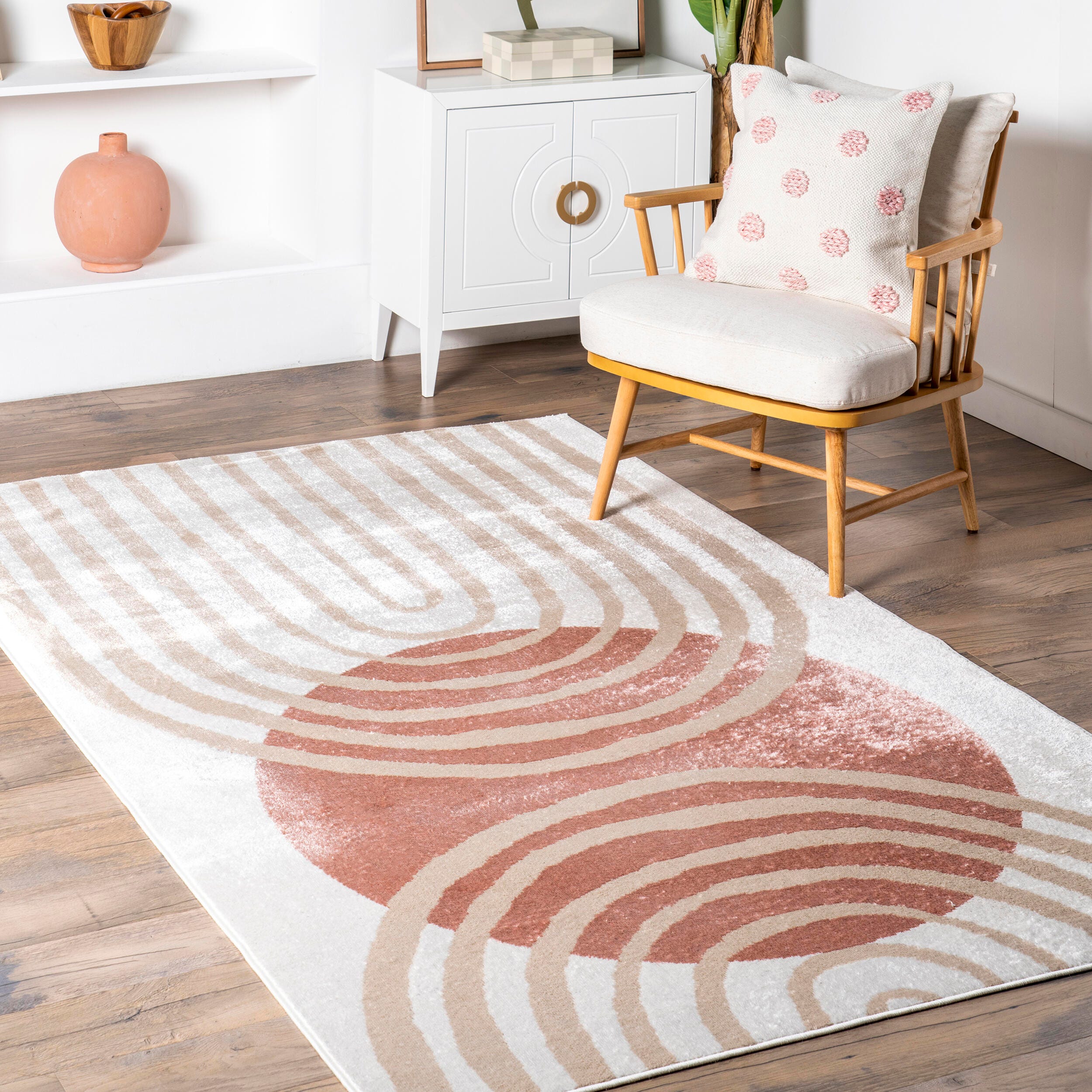 nuLOOM Shandra Abstract Sky Area Rug, Blush, large