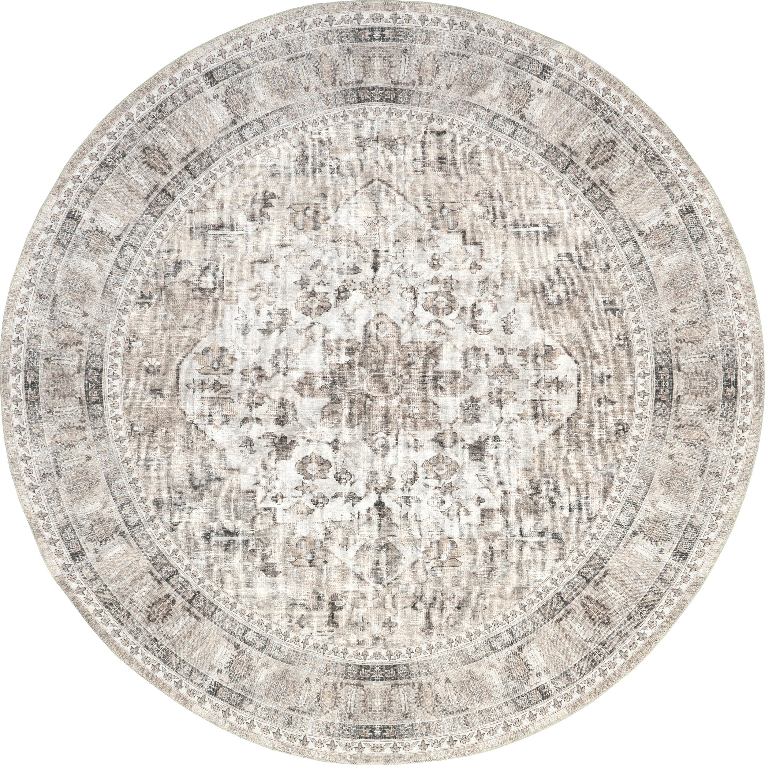 nuLOOM Davi Faded Stain-Resistant Machine Washable Area Rug, Stone, large