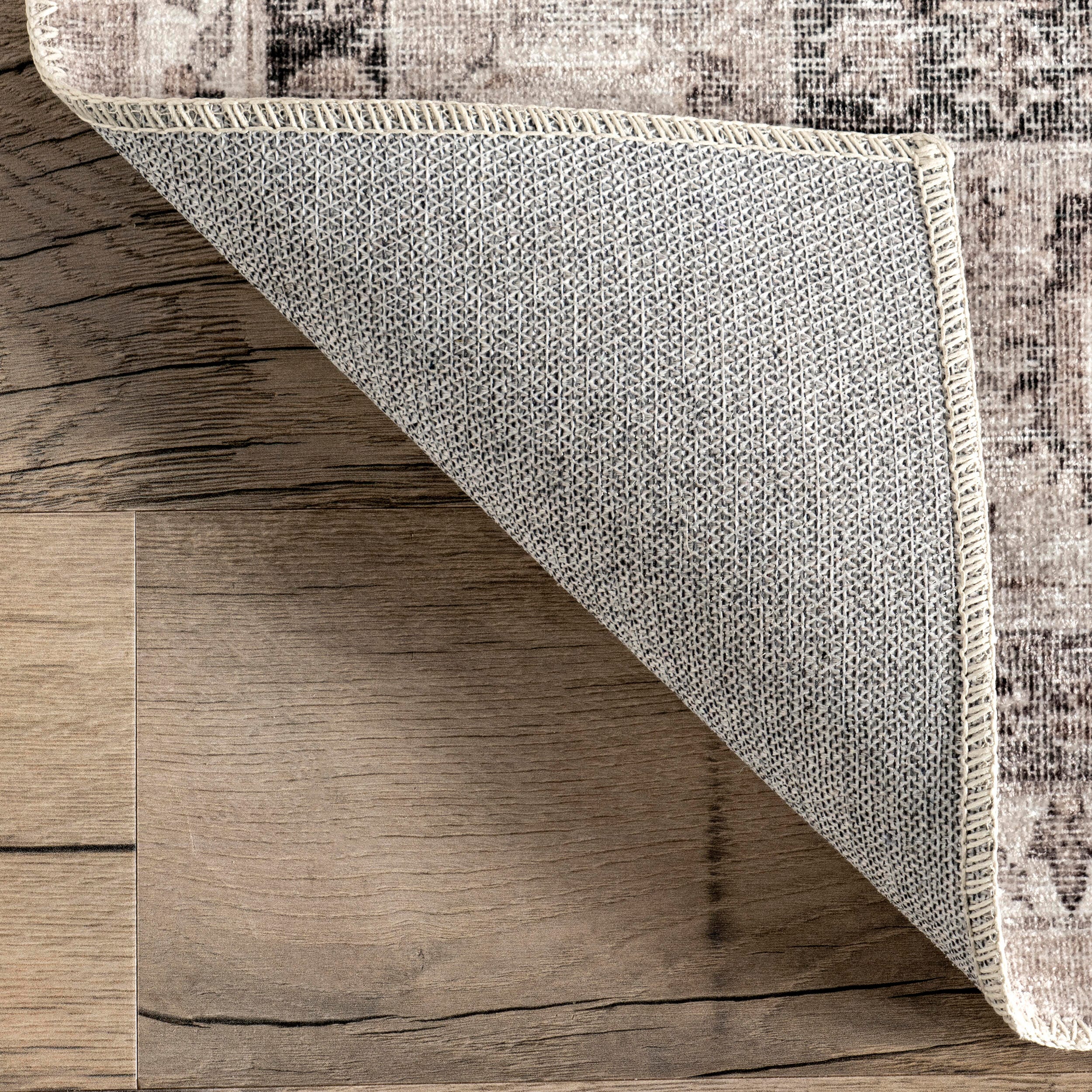nuLOOM Davi Faded Stain-Resistant Machine Washable Area Rug, Stone, large