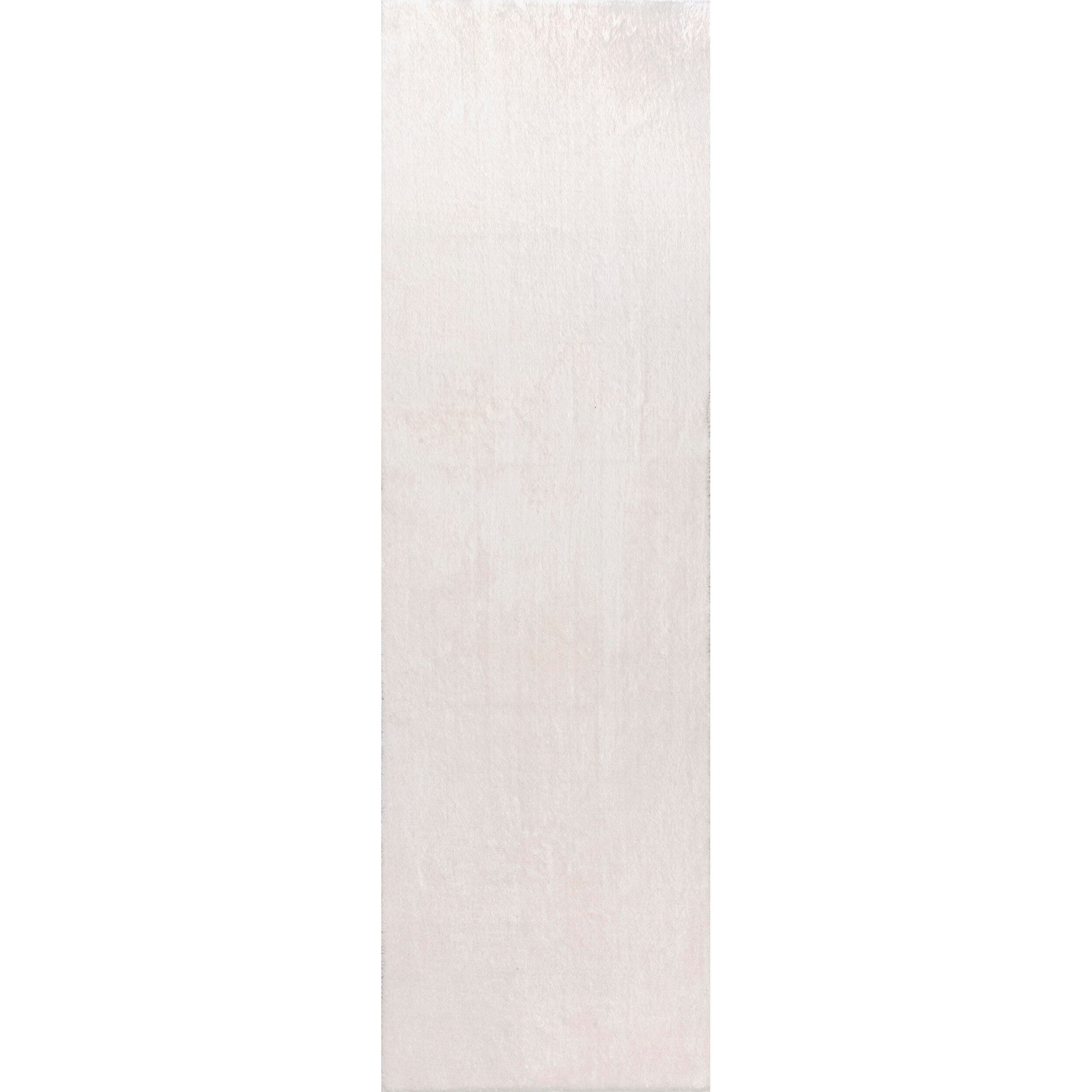 nuLOOM Loni Solid Machine Washable Shag Area Rug, White, large