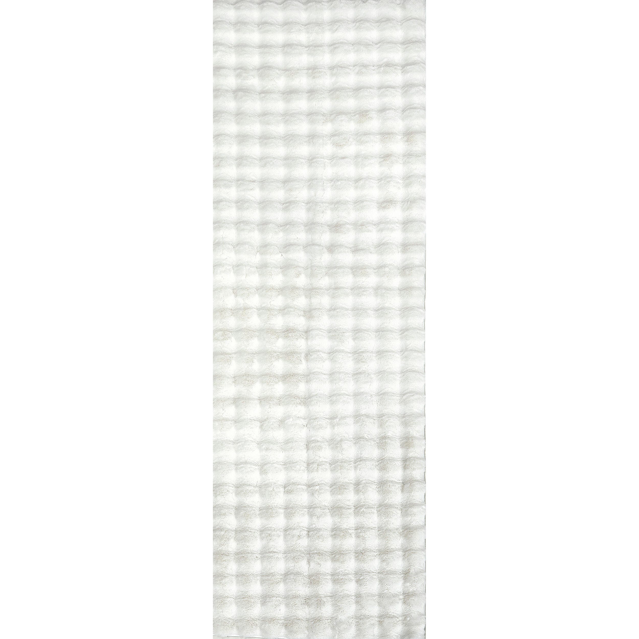 nuLOOM Jeni Solid Faux Rabbit Machine Washable Area Rug, White, large
