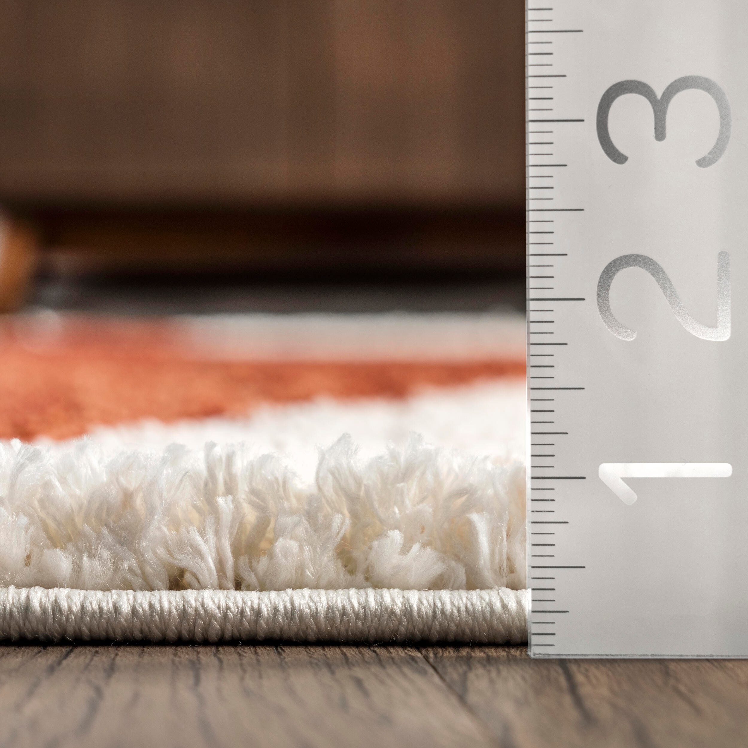 nuLOOM Kali Shaggy Diamond Tassel Area Rug, Rust, large