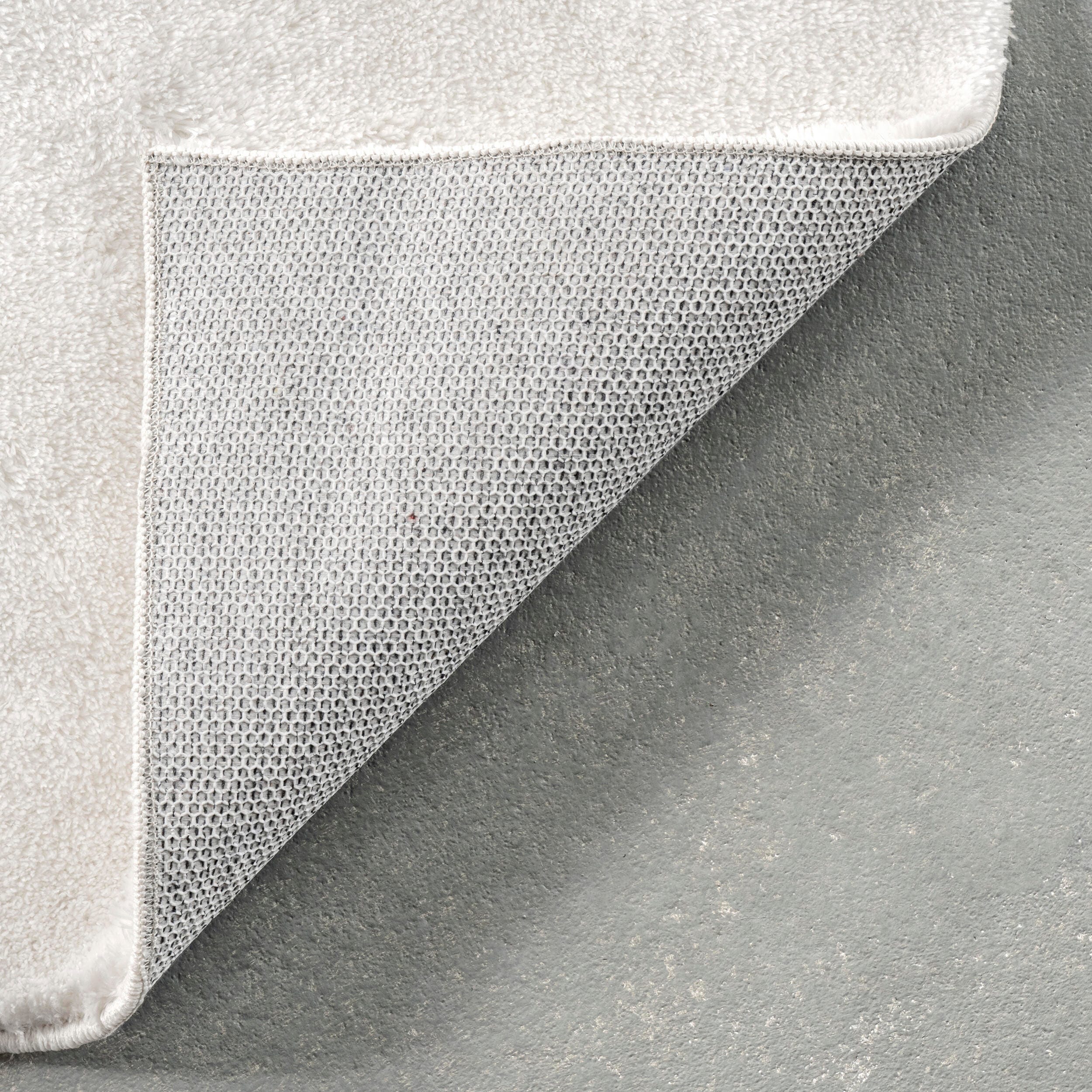 nuLOOM Loni Solid Machine Washable Shag Area Rug, White, large
