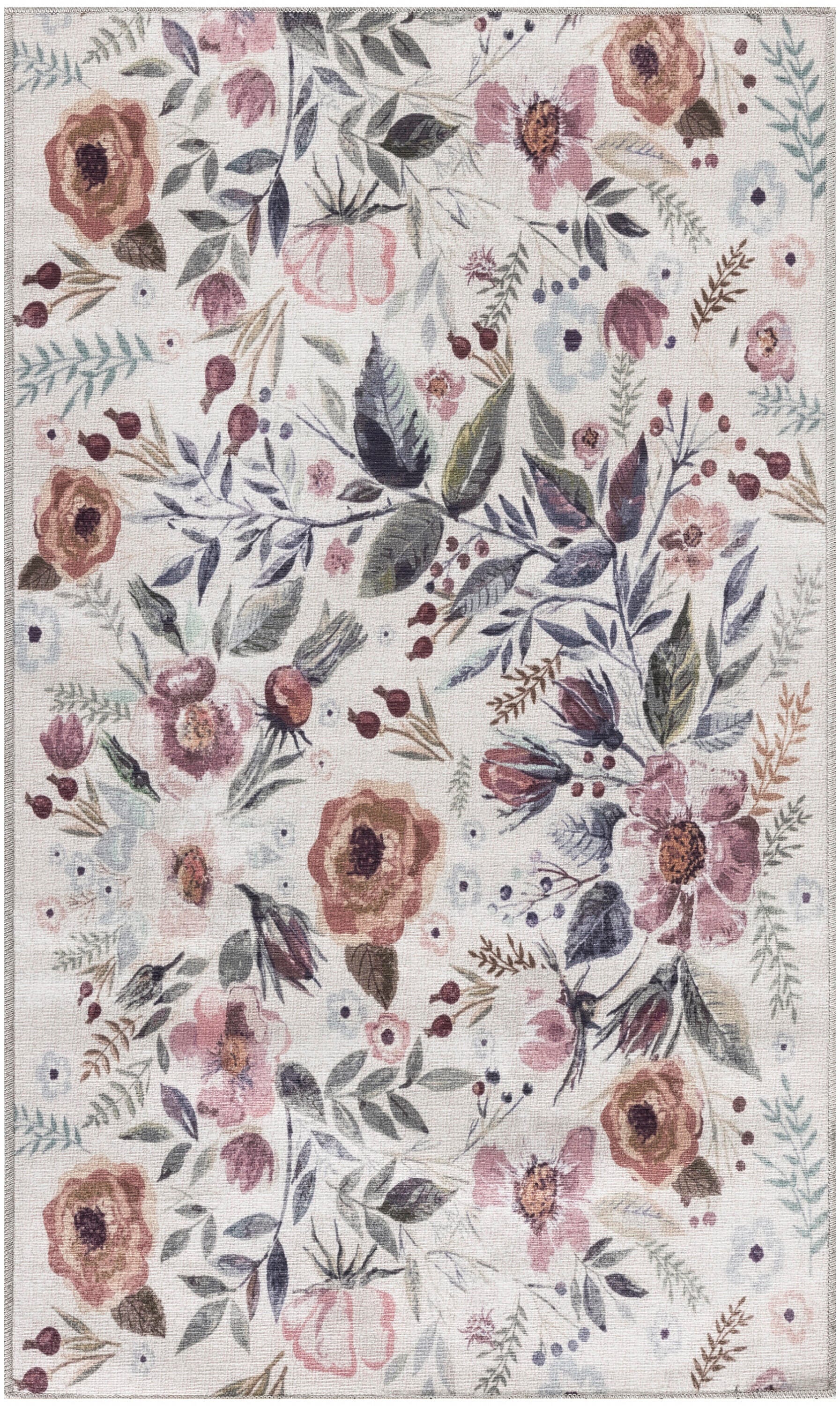 Nourison Home Machine Washable Series Rug, Ivory/Pink, large
