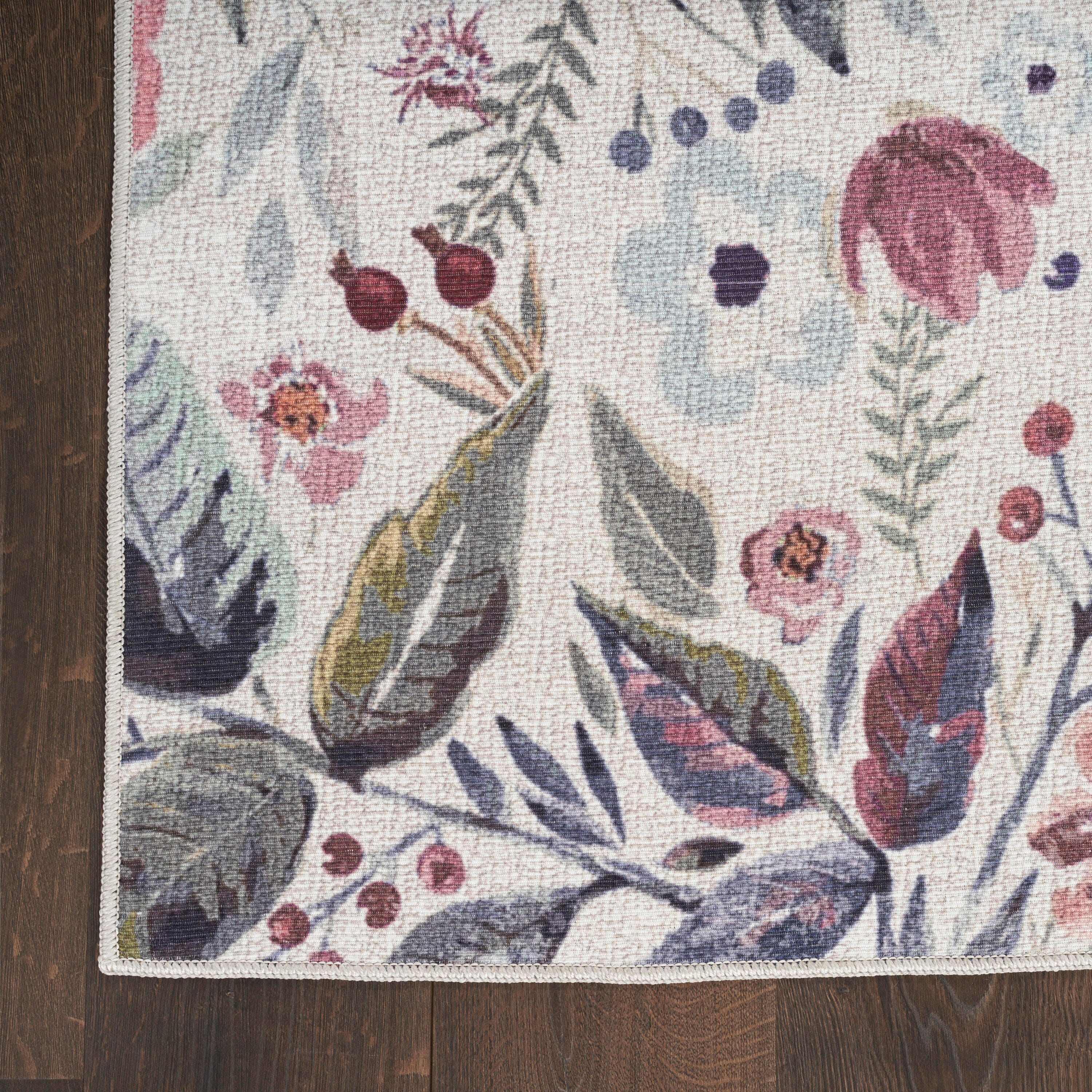 Nourison Home Machine Washable Series Rug, Ivory/Pink, large
