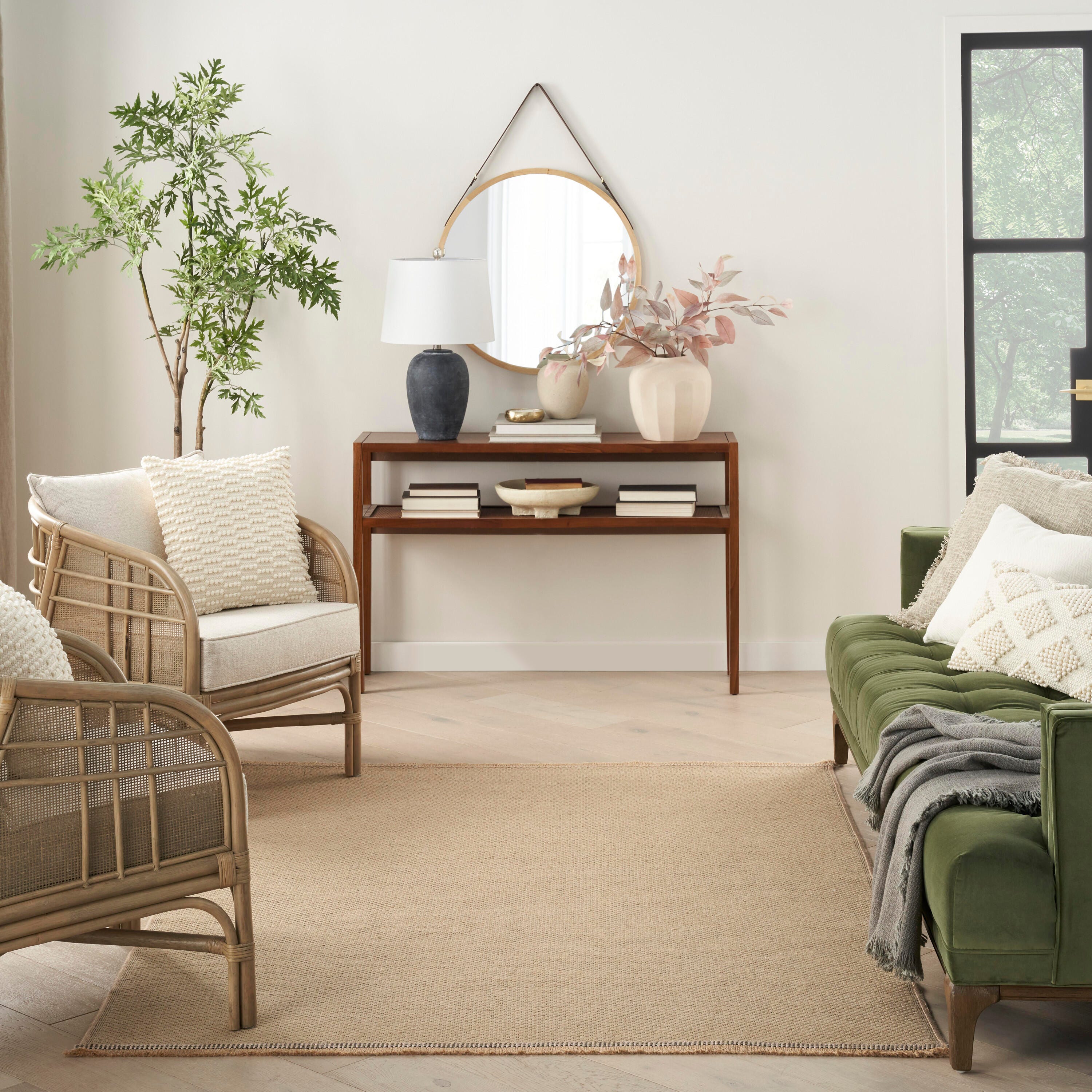 Nourison Home Nourison Washable Jute Rug, Natural, large