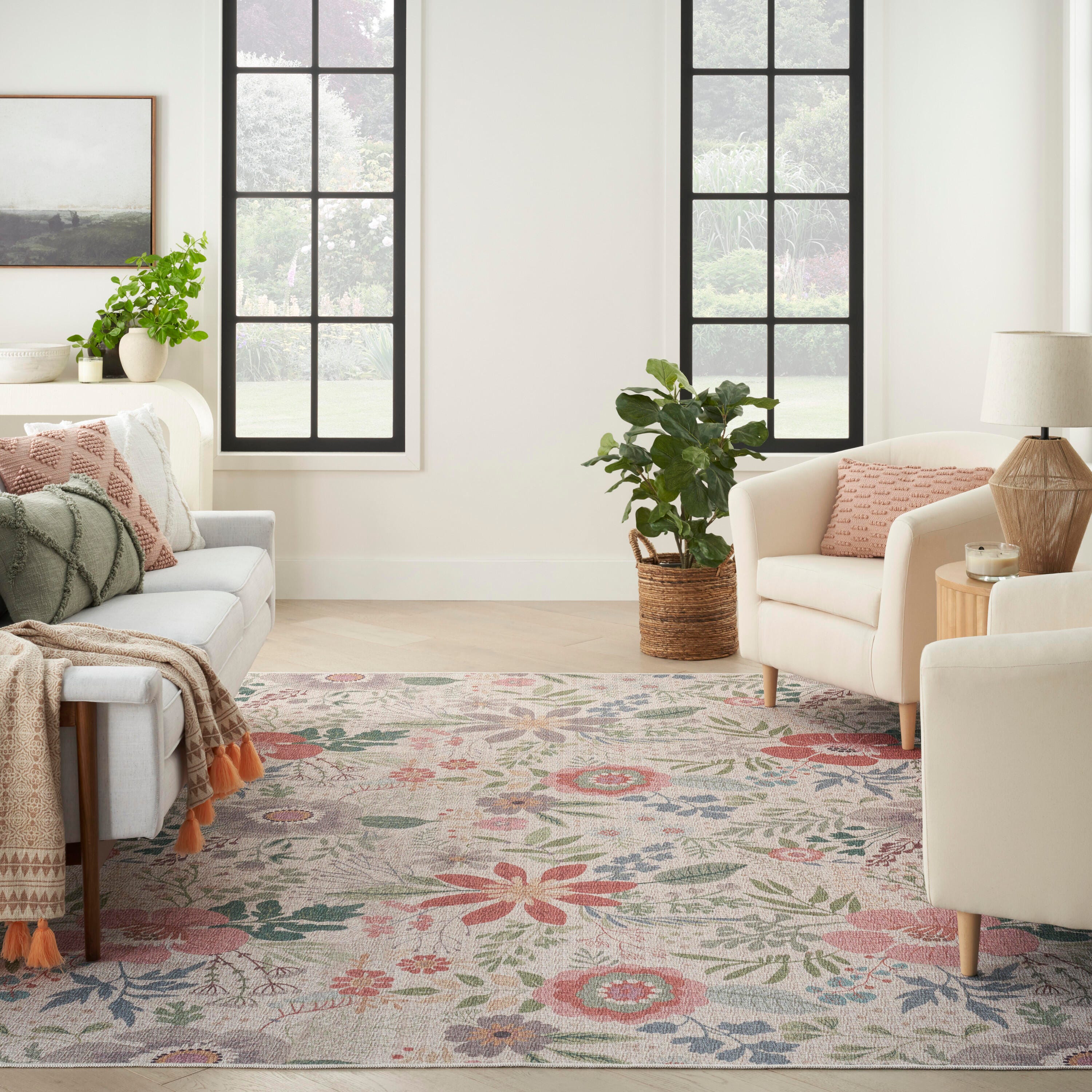 Nourison Home Elegant Washables Rug, Cream Multi, large