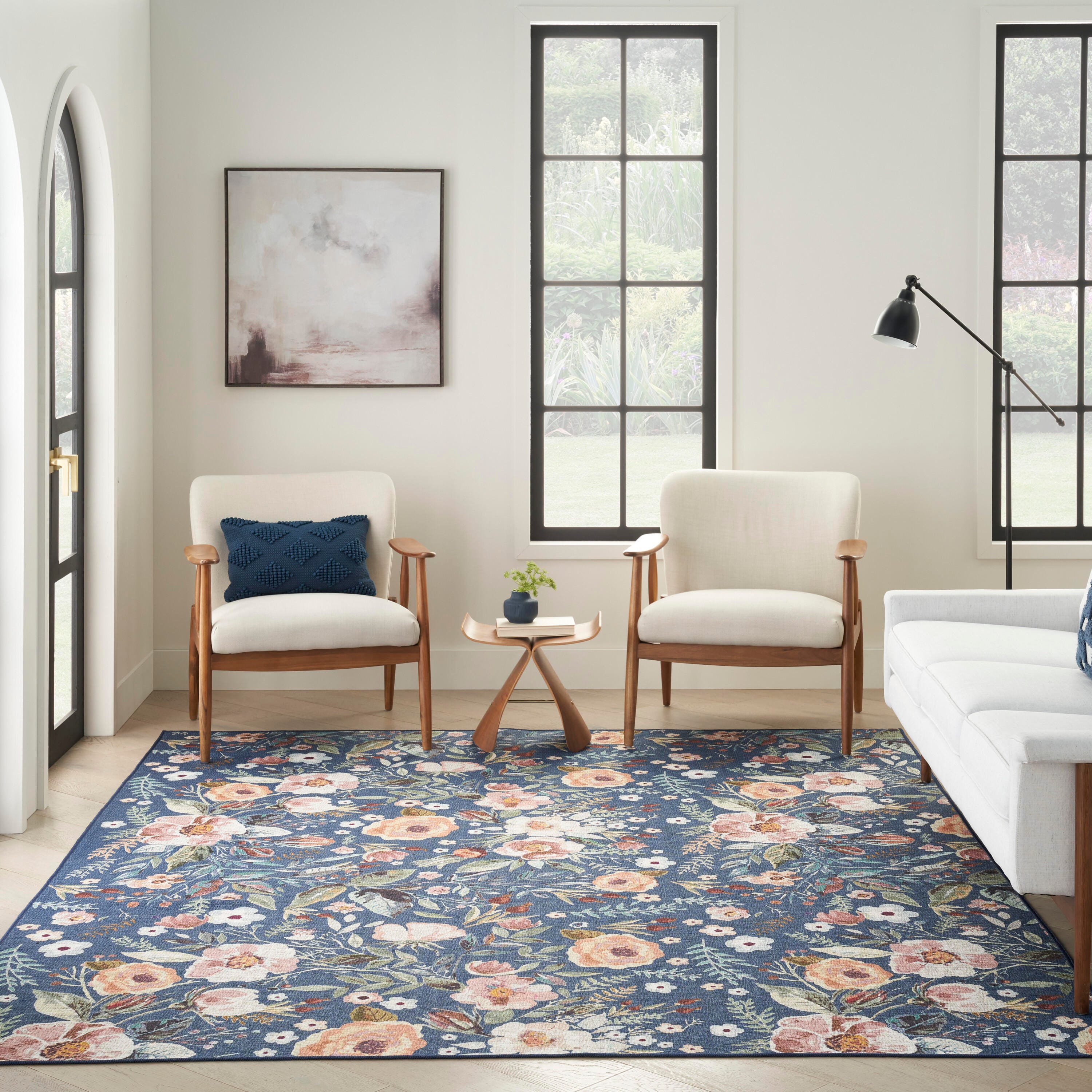 Nourison Home Machine Washable Series Rug, Navy Multi, large