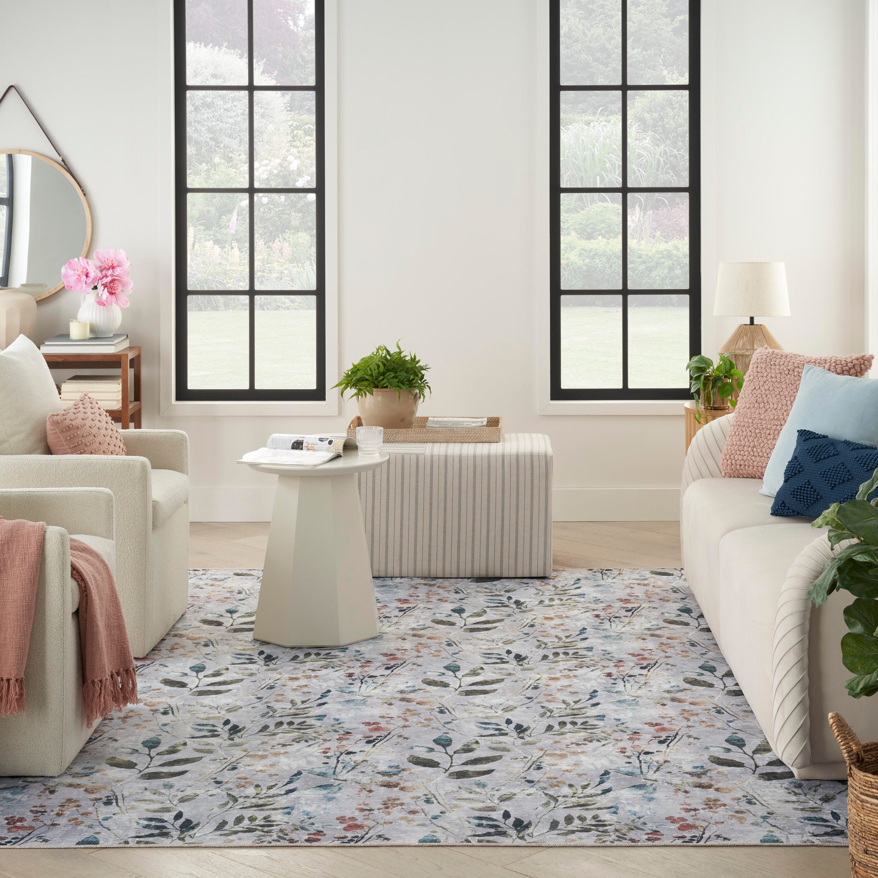 Nourison Home Elegant Washables Rug, Gray Multi, large
