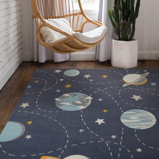Sullivans Galaxy Orbit Kids 3' 11" x 5' 7" Area Rug, Blue, rollover