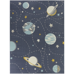 Sullivans Galaxy Orbit Kids 3' 11" x 5' 7" Area Rug, Blue, large