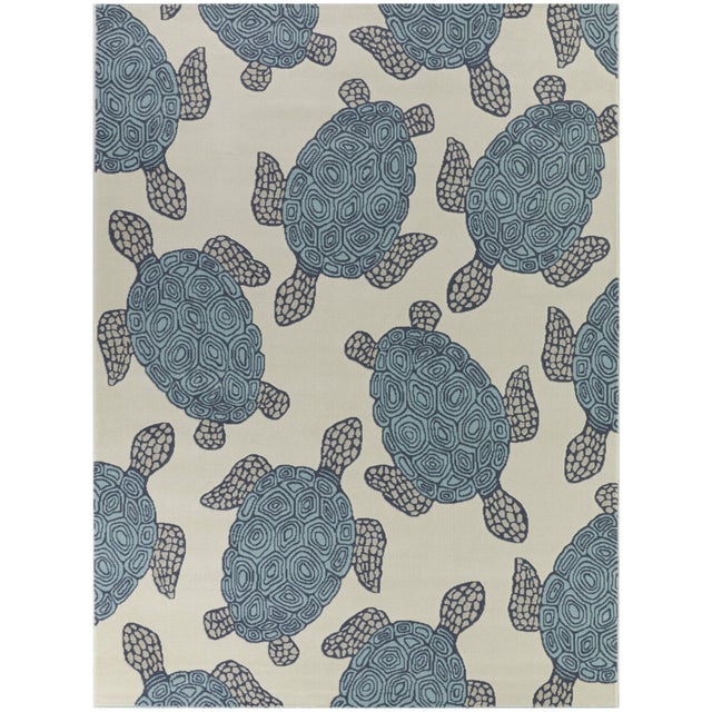 Sullivans Swimming Sea Turtle 7' 10" x 10' Area Rug