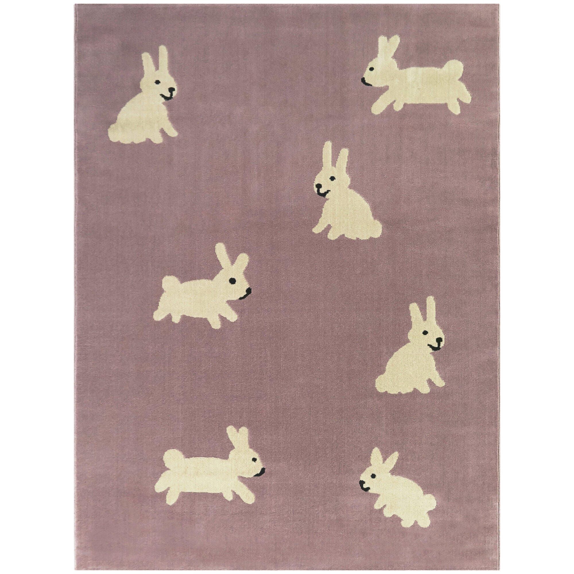 Sullivans Hop Kids Rabbit 4' 4" x 6' Area Rug, Lavender, large