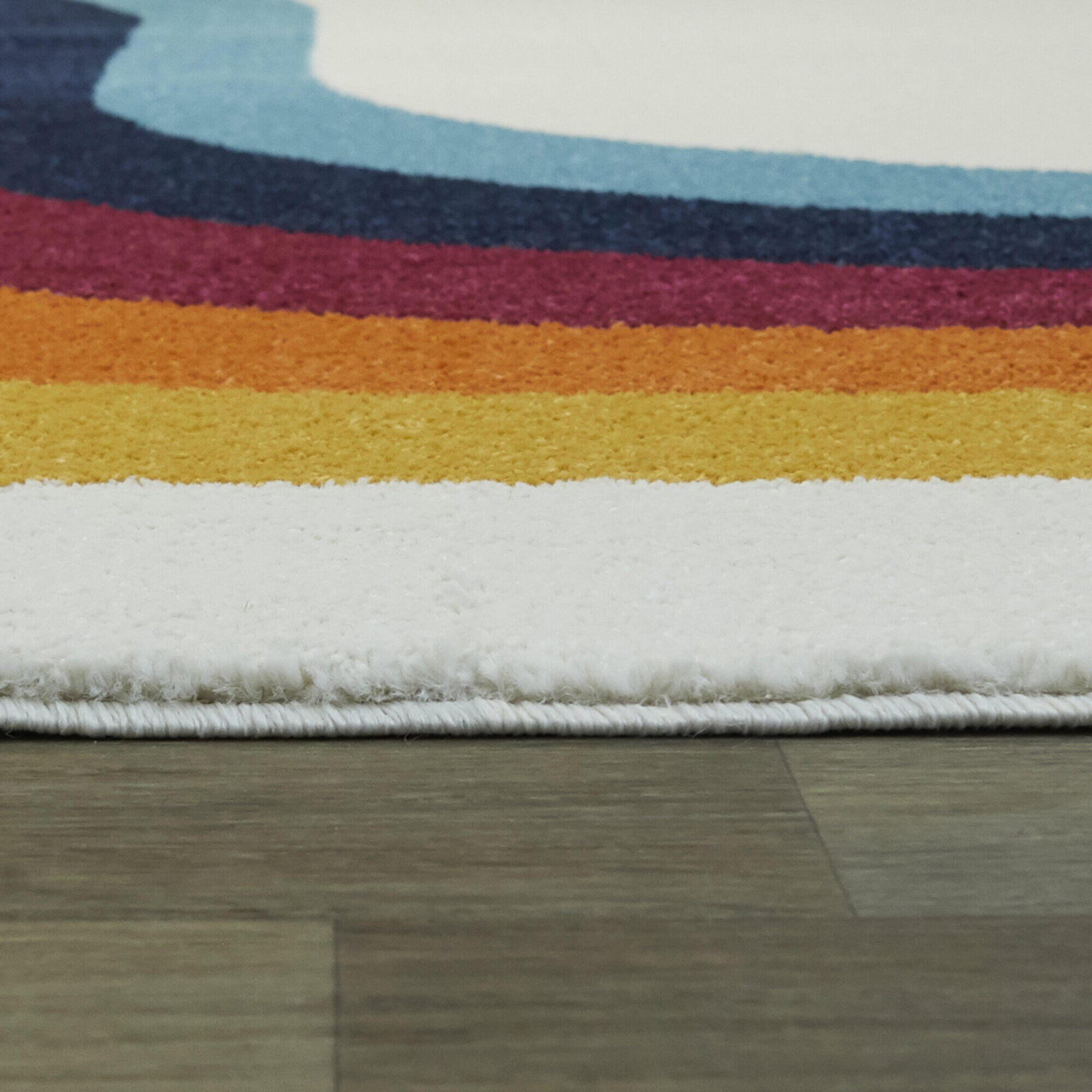 Sullivans Caroline Kids Rainbow 3' 11" x 5' 7" Area Rug, Cream, large
