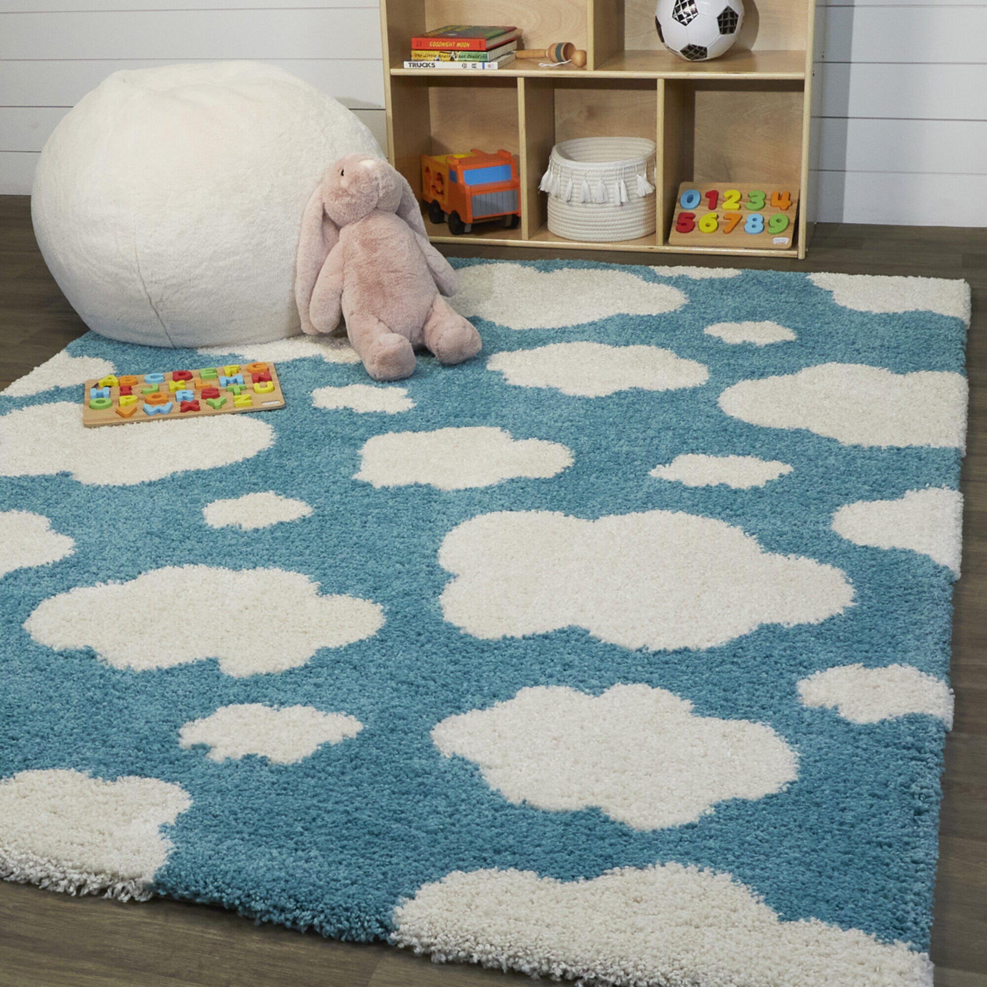 Sullivans Clouds Kids Shag 3' 11" x 5' 7" Area Rug, Blue, rollover