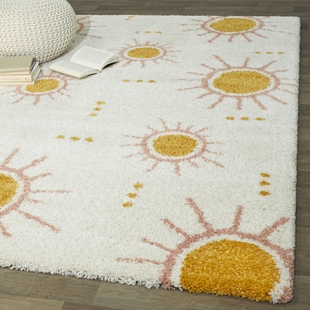 Sullivans Sun Spot Kids 5' 3" x 7' Area Rug, Cream, rollover