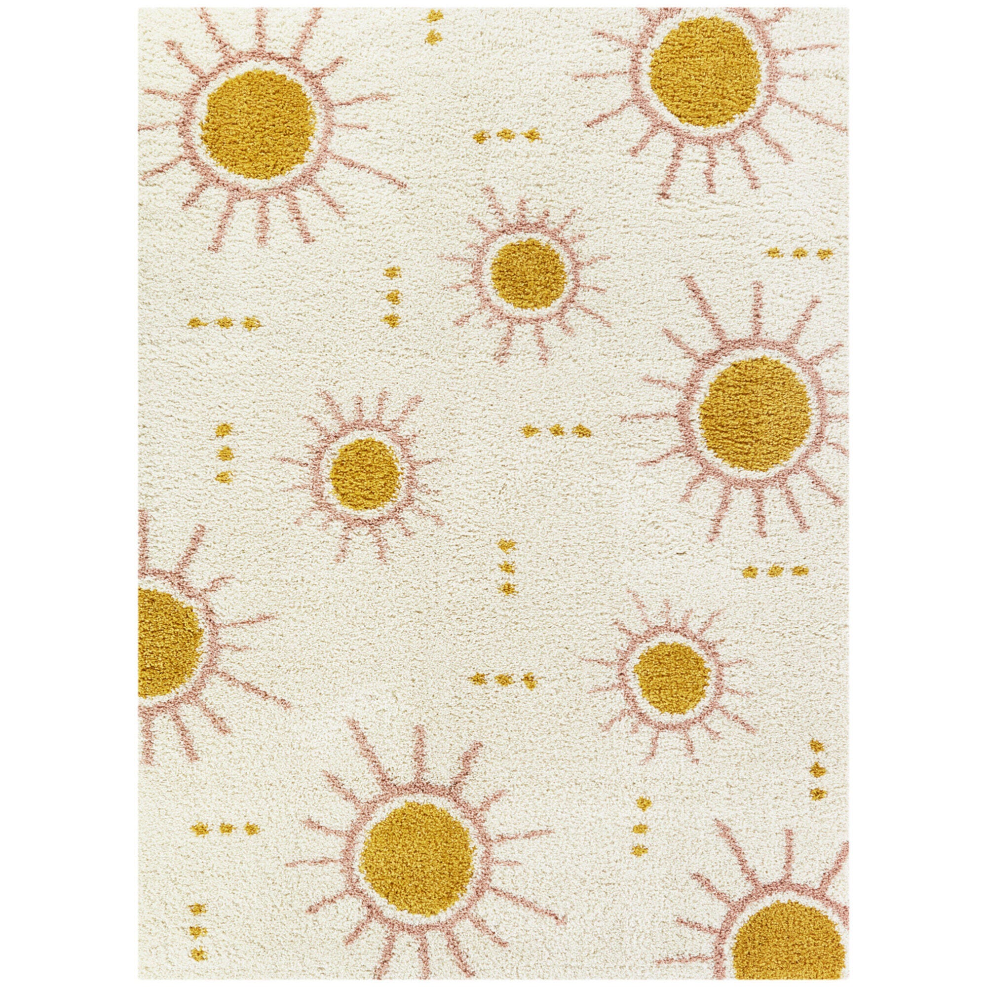 Sullivans Sun Spot Kids 5' 3" x 7' Area Rug, Cream, large