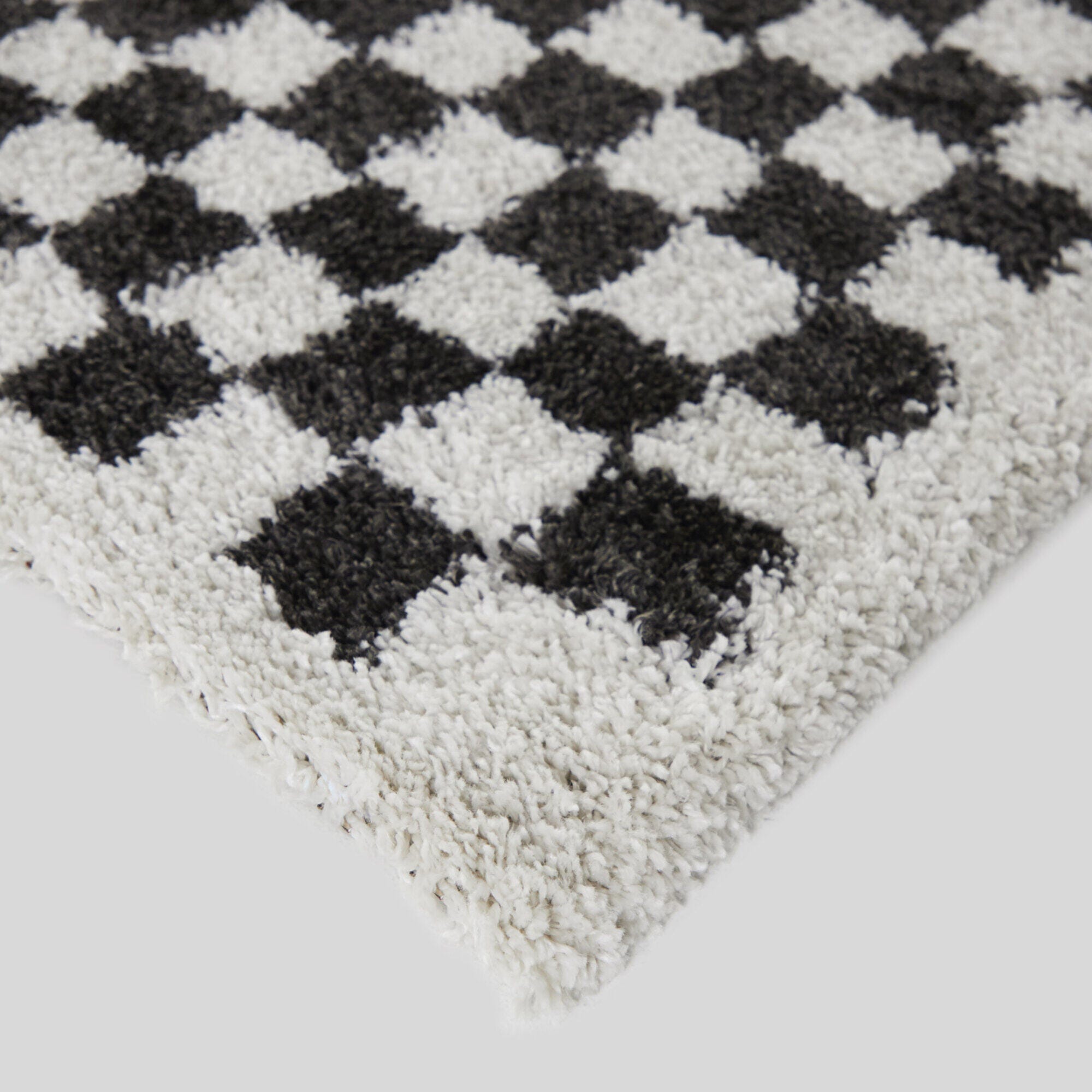 Balta Covey Checkered Shag 5' 3" x 7' Area Rug, Charcoal, large