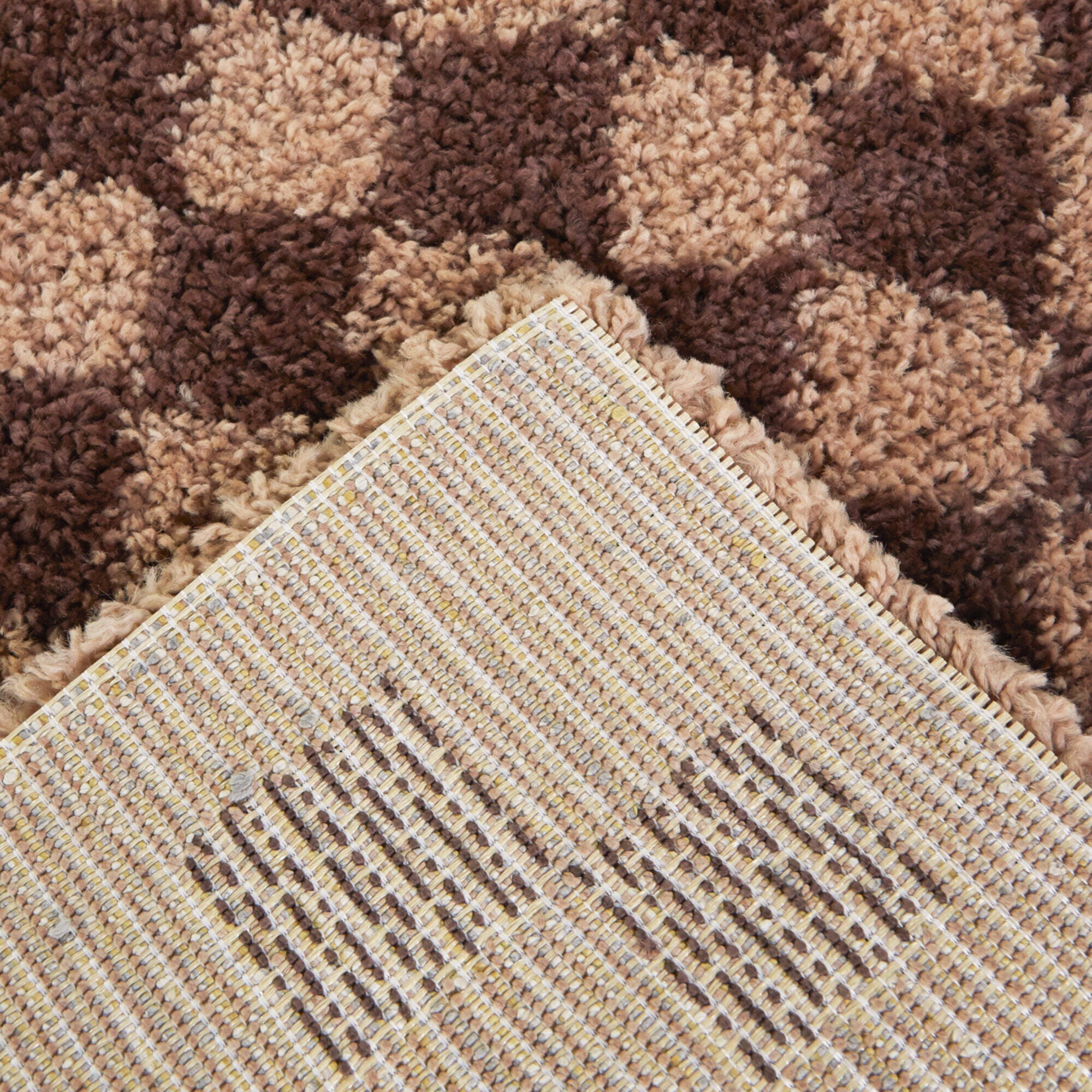 Balta Covey Checkered Shag 8' 9" x 12' Area Rug, Burgundy/Blush, large