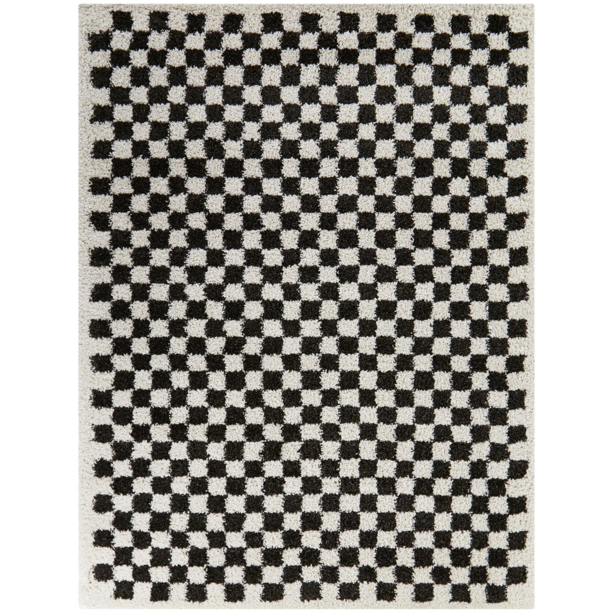 Balta Covey Checkered Shag 7' 10" x 10' Area Rug, Charcoal, large