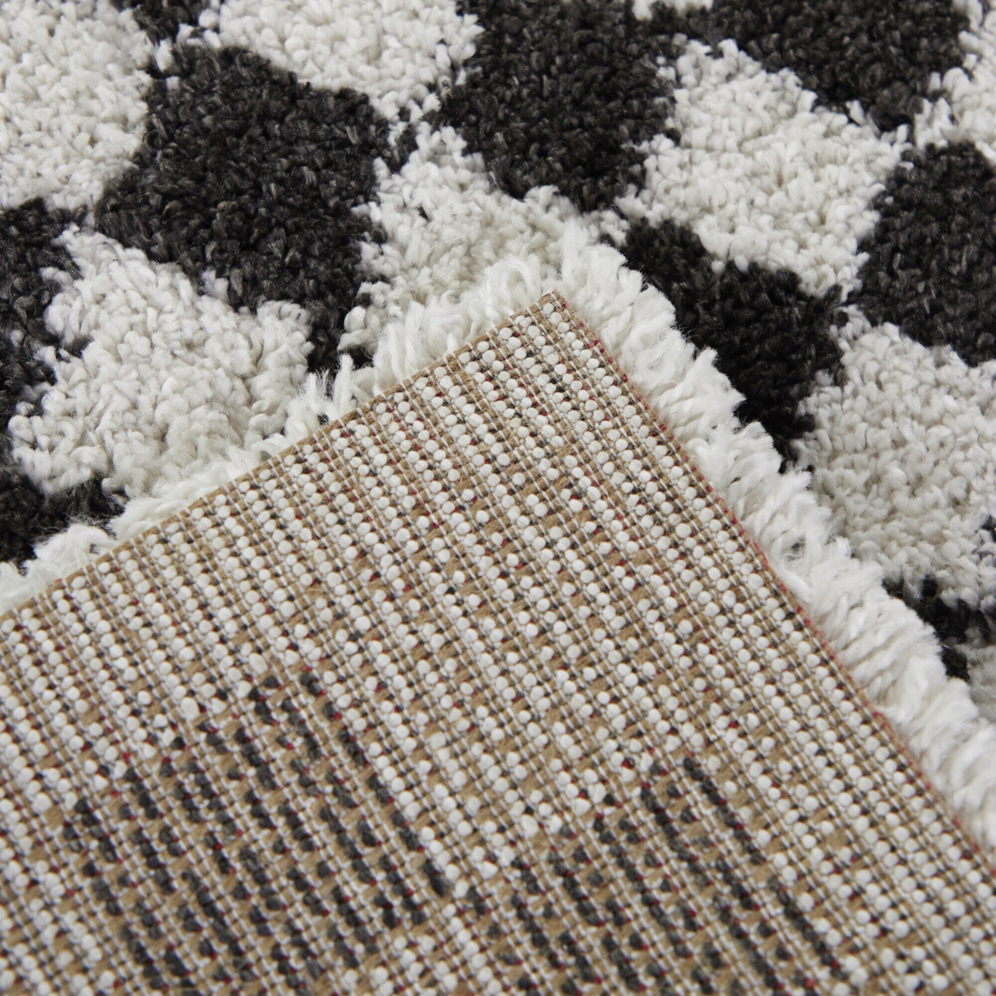 Balta Covey Checkered Shag 7' 10" x 10' Area Rug, Charcoal, large